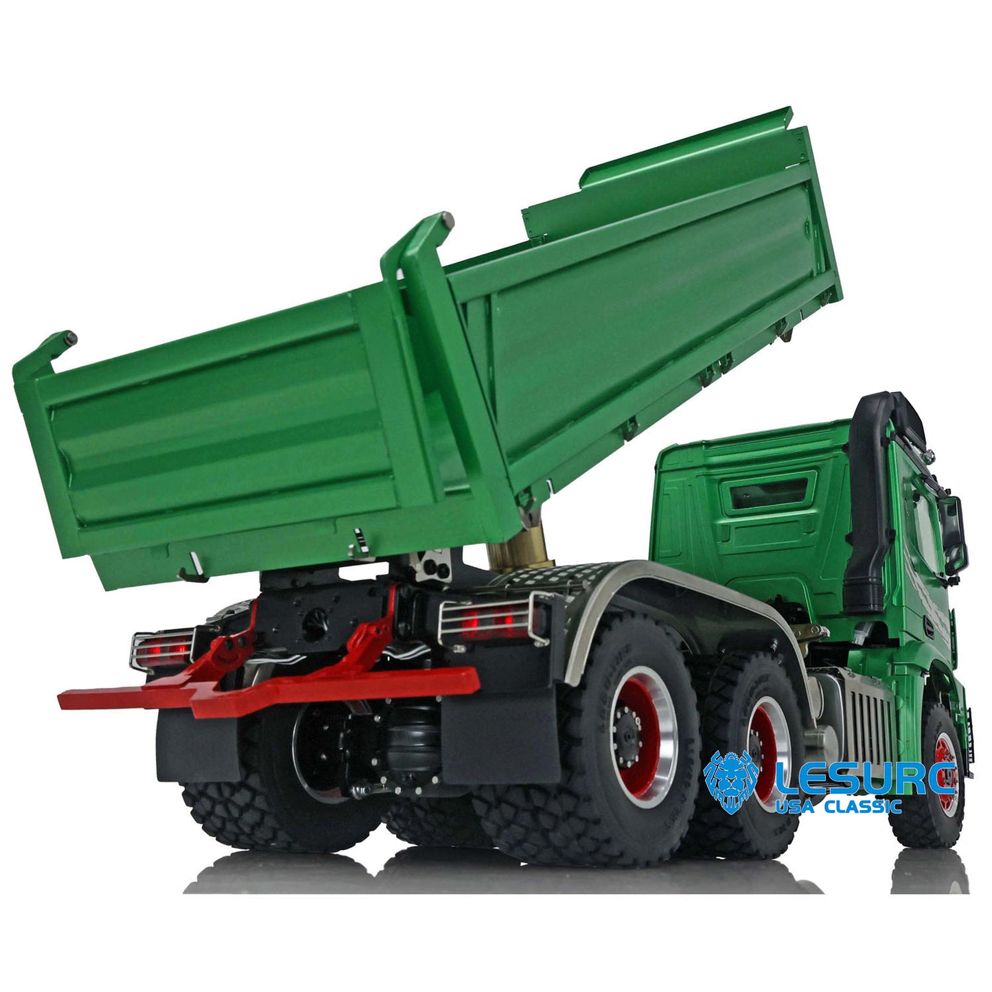LESU K3363 Cabin 1/14 Metal 6x6 RC Hydraulic Dump Truck FlySky I6S Radio Controller 3 Speed Transmission Differential Lock for Model Enthusiast