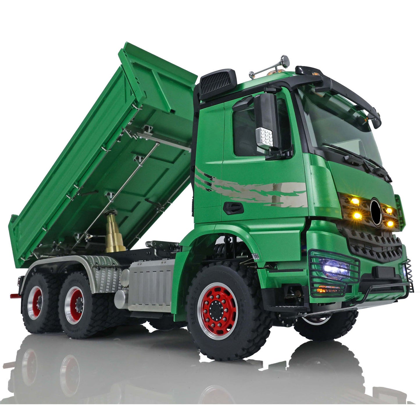 LESU 1/14 Remote Control Hydraulic Dumper 3Axles 3-way Tipper Radio System Battery Ready To Run Construction Vehicle Model
