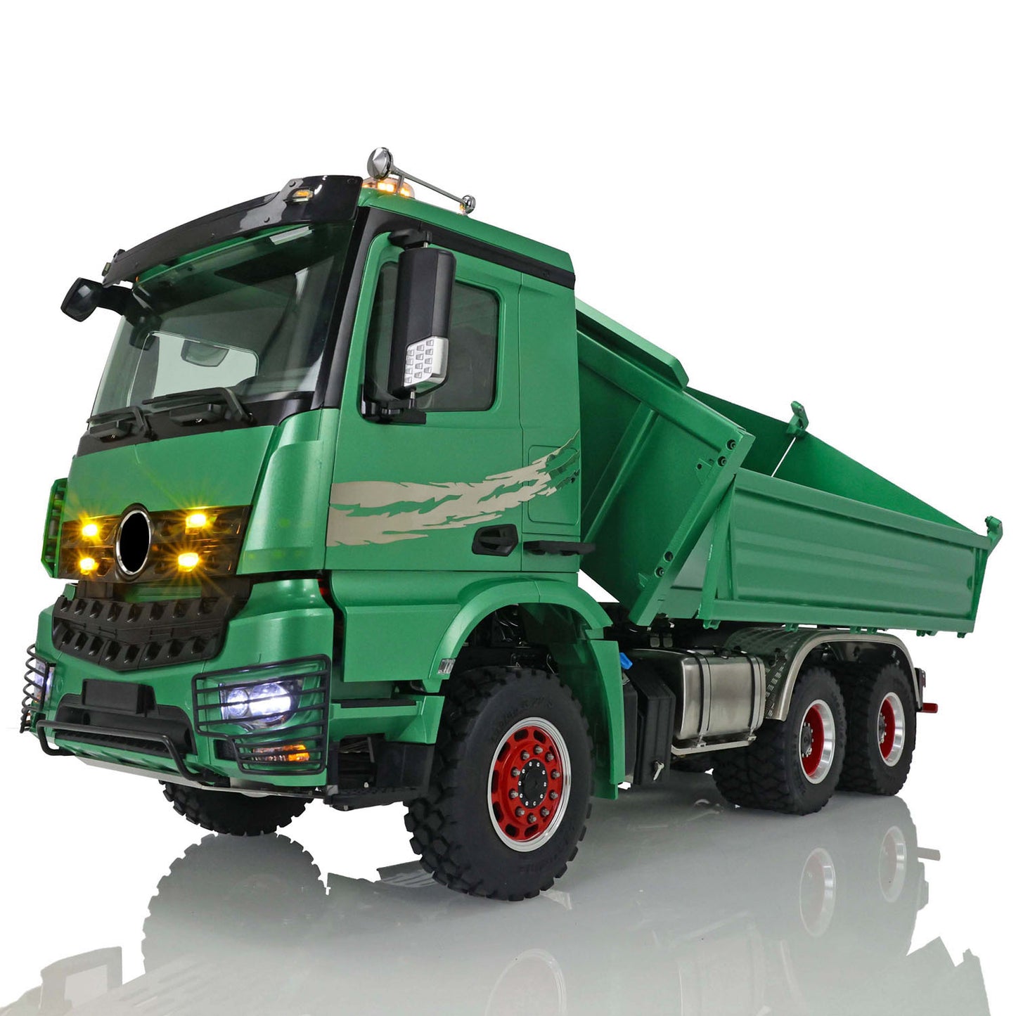 LESU 1/14 Remote Control Hydraulic Dumper 3Axles 3-way Tipper Radio System Battery Ready To Run Construction Vehicle Model