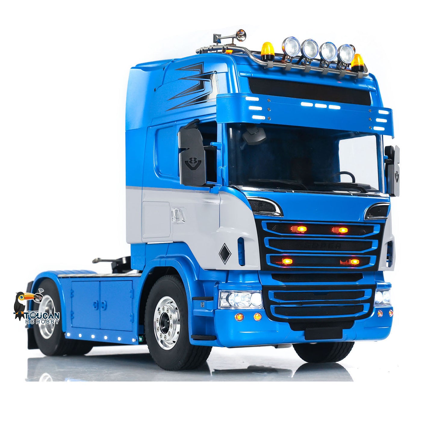 LESU 1/14 4*4 RC Tractor Truck Remote Control Car Hobby DIY Model Customized Sound Light System 801C RTR PNP Version