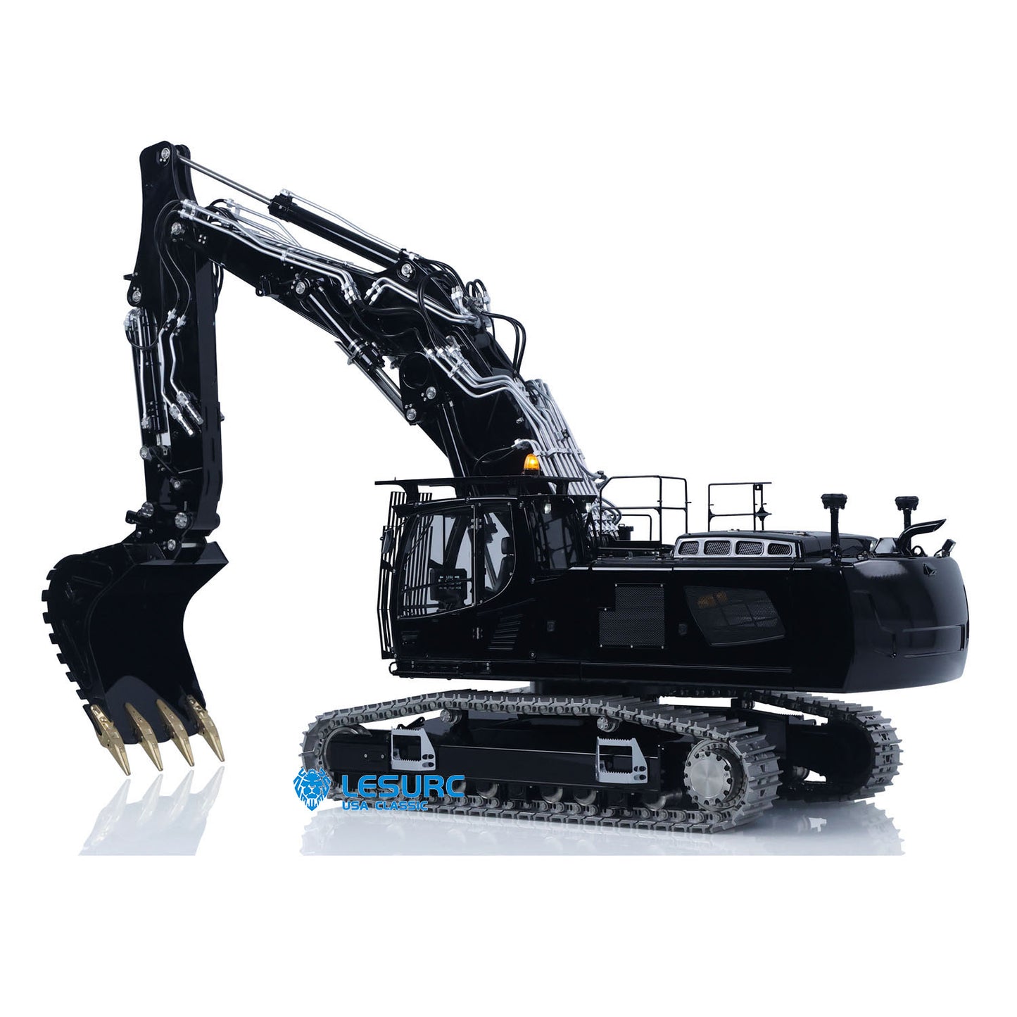LESU LR956 1/14 Metal RC Hydraulic Excavator B0040 RTR Dual Pump Digger with FlySky PL18EV Lite Radio Controller Light System Quick Release Coupler