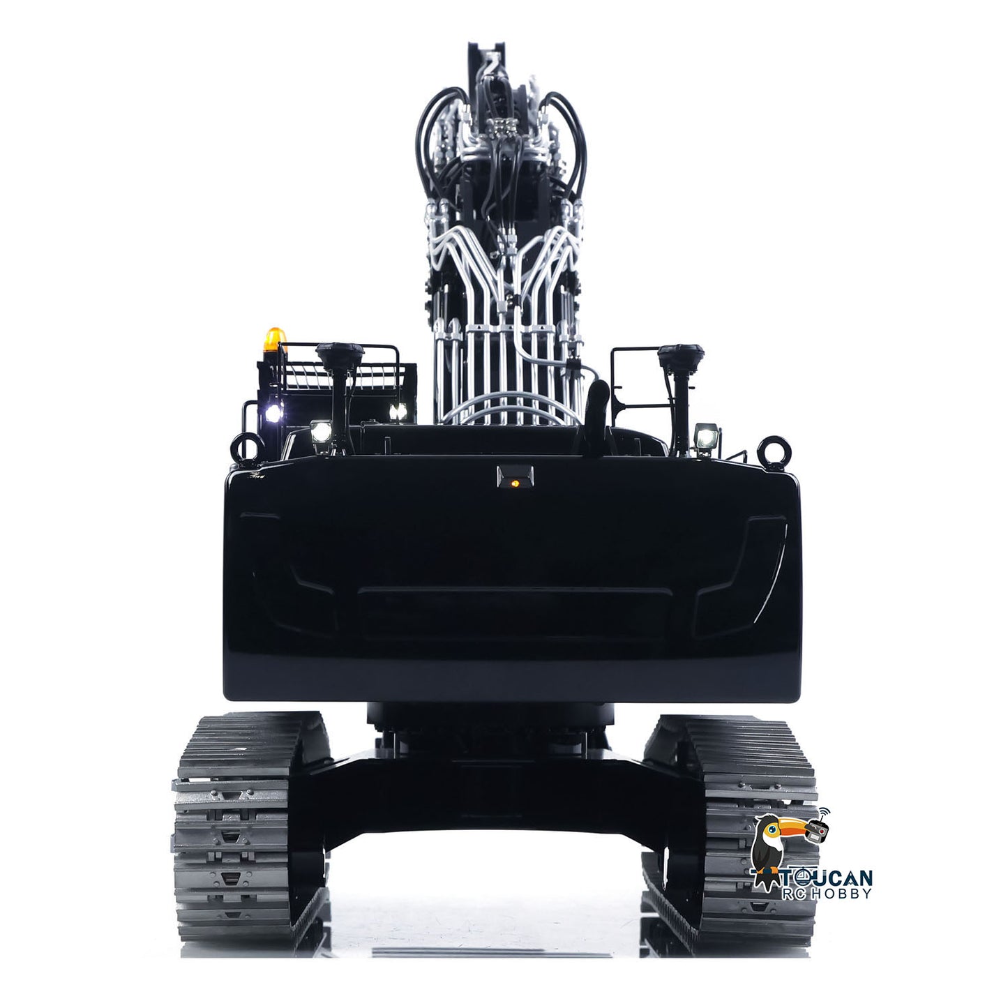 LESU Metal 1/14 RC Hydraulic 3 Arms Excavator LR956 Electric Motor Remote Control Digger Model With Dual-Pump Hydraulic System