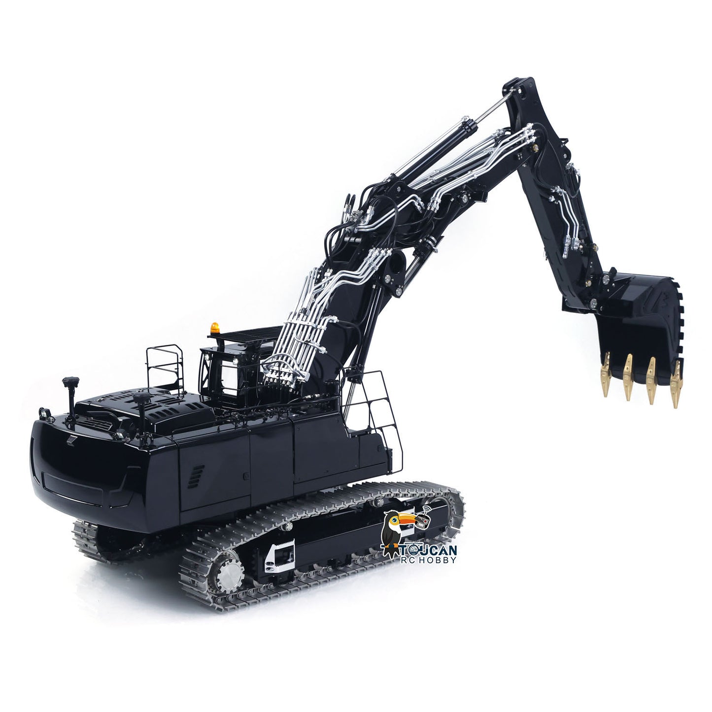 LESU Metal 1/14 RC Hydraulic 3 Arms Excavator LR956 Electric Motor Remote Control Digger Model With Dual-Pump Hydraulic System