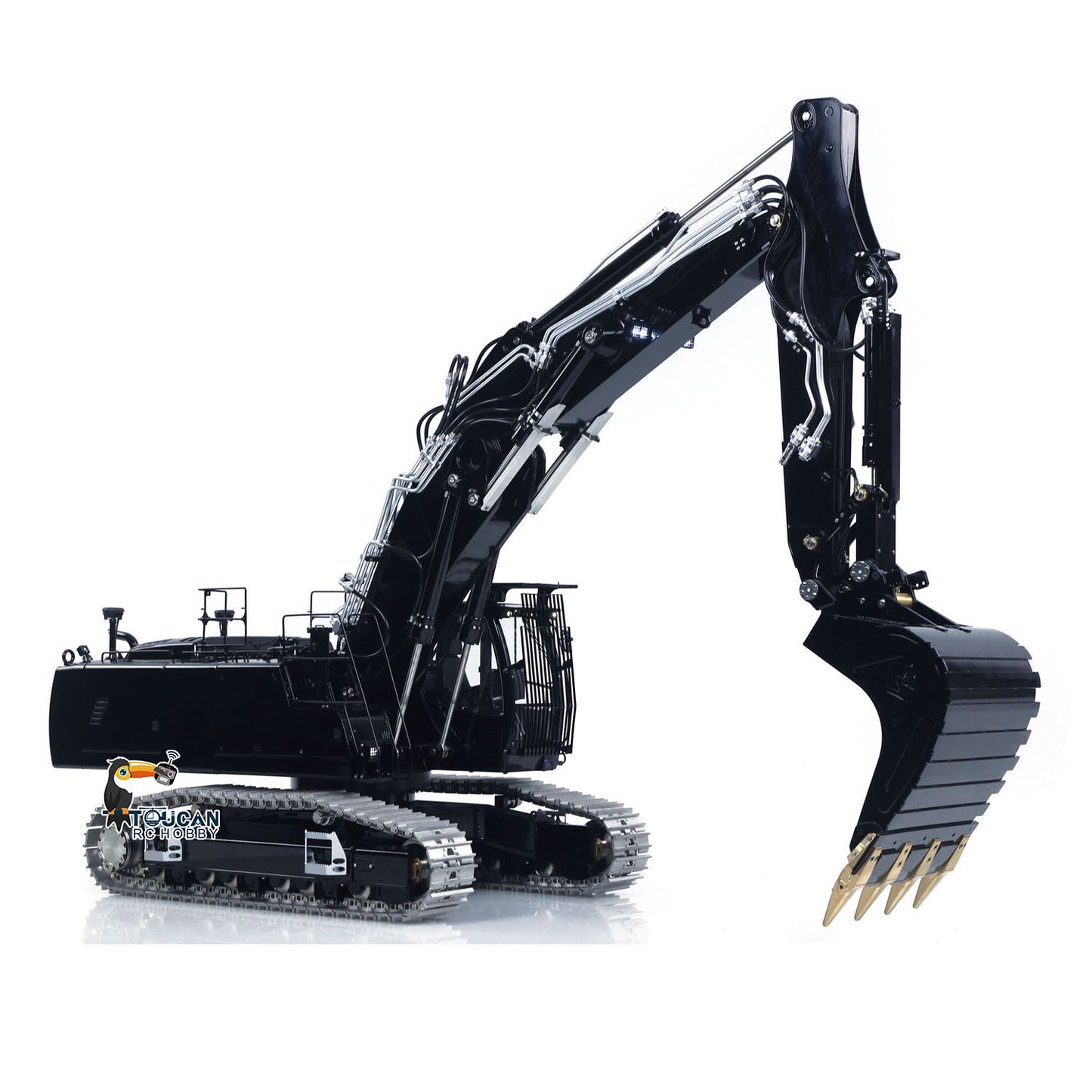 LESU Metal 1/14 RC Hydraulic 3 Arms Excavator LR956 Electric Motor Remote Control Digger Model With Dual-Pump Hydraulic System
