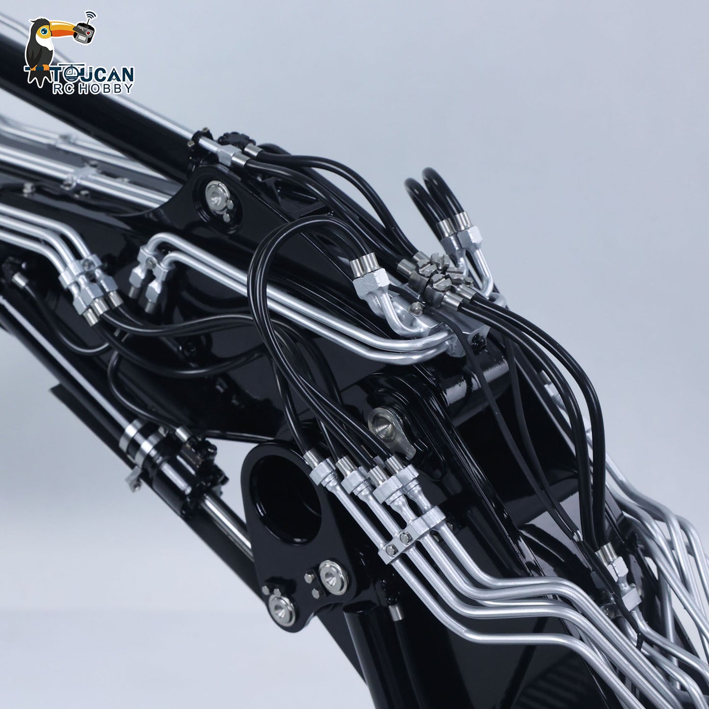LESU Metal 1/14 RC Hydraulic 3 Arms Excavator LR956 Electric Motor Remote Control Digger Model With Dual-Pump Hydraulic System