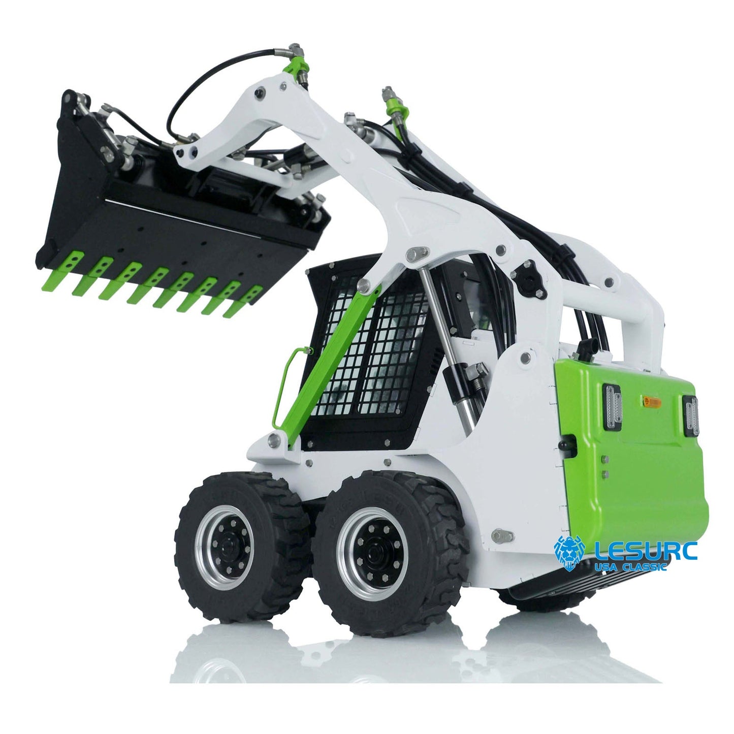 US STOCK LESU 1/14 Wheeled Skid-Steer Hydraulic RC Loader Aoue LT5H I6S Radio Controller Painted Assembled Light Sound Teshulianjie