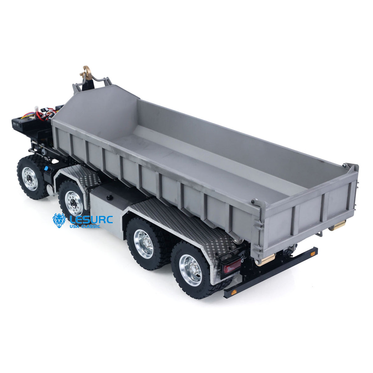 LESU Z0098 1/14 Metal Hydraulic Roll On Off Dump Truck 8x8 Folding Hooklift Engineering vehicle with 3Speed Gearbox Differential Lock Sound Light
