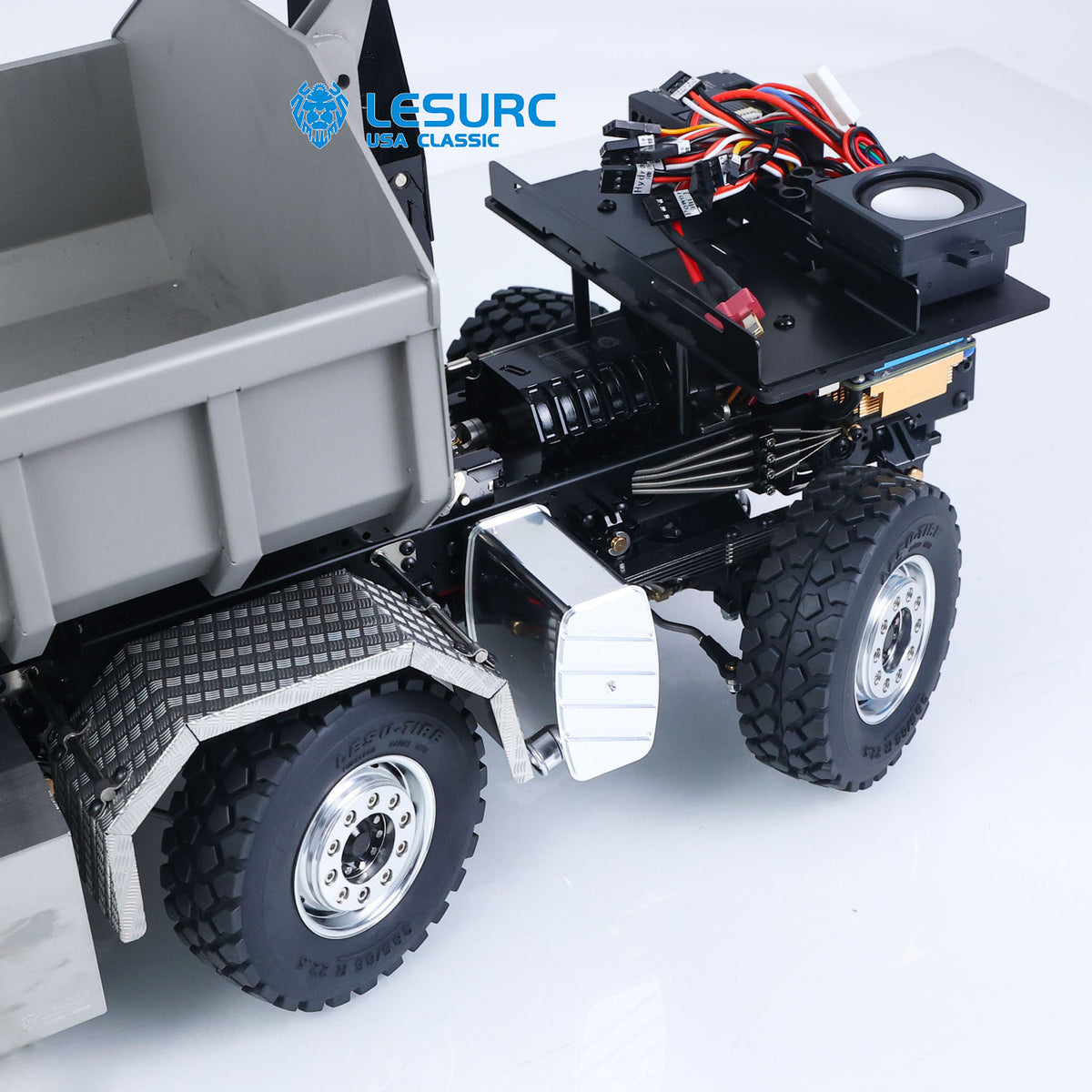 LESU Z0098 1/14 Metal Hydraulic Roll On Off Dump Truck 8x8 Folding Hooklift Engineering vehicle with 3Speed Gearbox Differential Lock Sound Light
