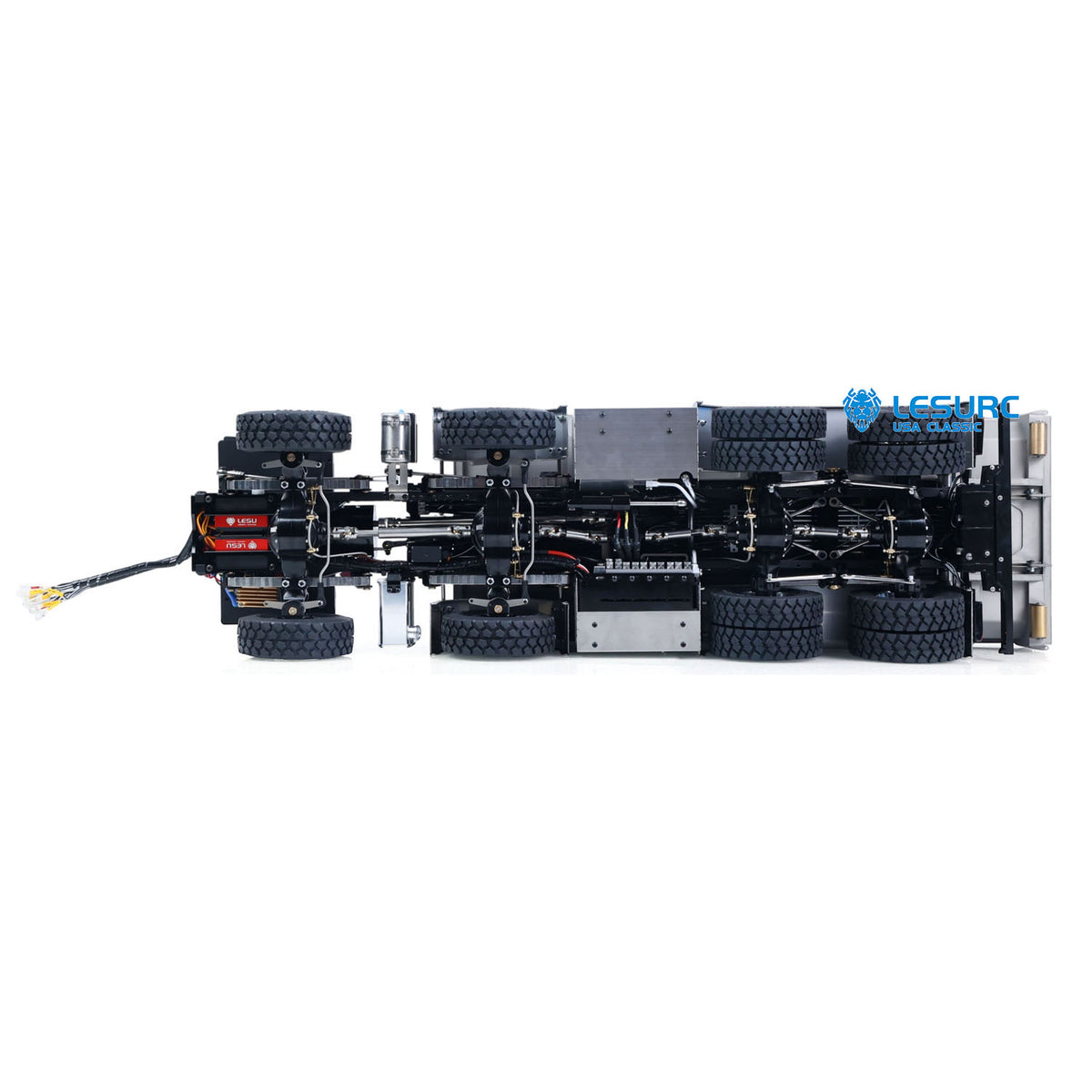 LESU Z0098 1/14 Metal Hydraulic Roll On Off Dump Truck 8x8 Folding Hooklift Engineering vehicle with 3Speed Gearbox Differential Lock Sound Light