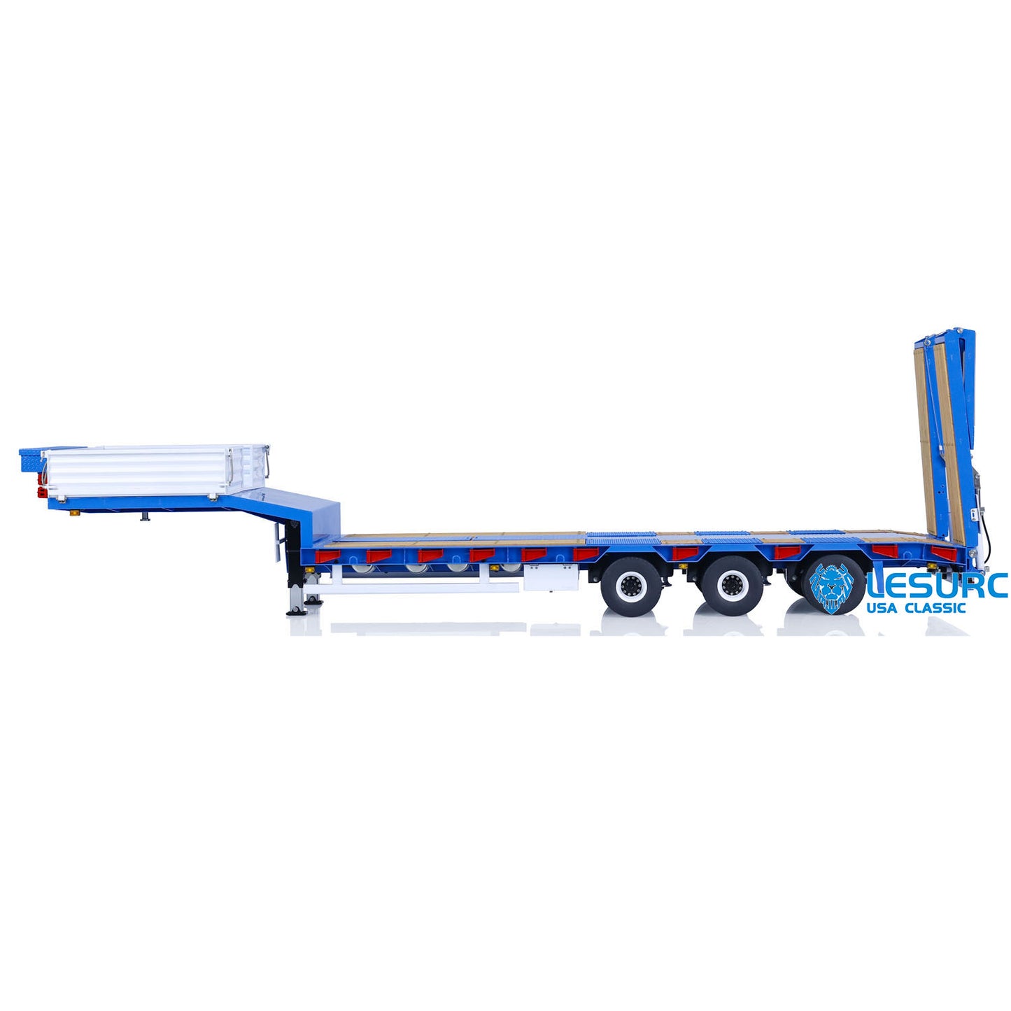 LESU A0041 1/14 Metal Trailer Hydraulic Lifting Tailboard with Landing Legs 3 Axles Chassis for RC Tractor Truck DIY Construction Model