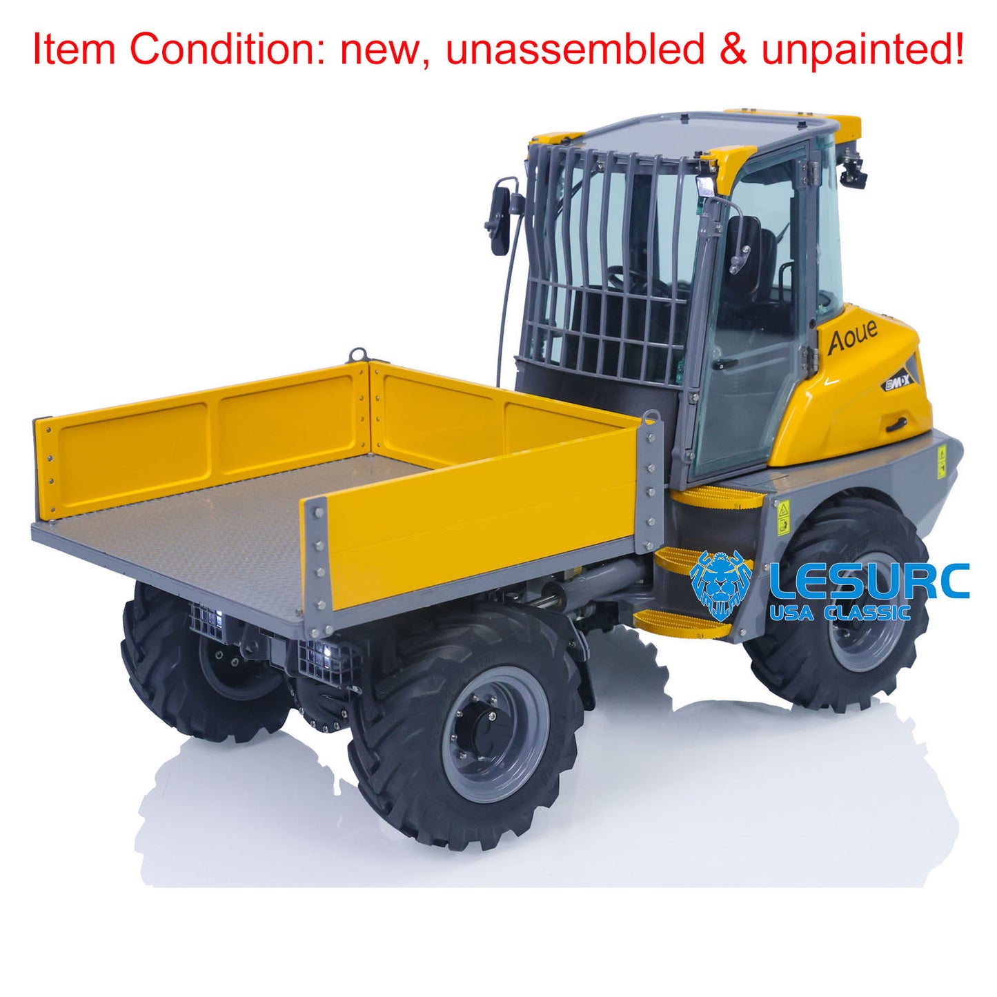LESU 6MDX-B 1/14 Metal Hydraulic 4x4 RC Dump Truck with Differential Lock Axles Sound Light System for Engineering Vehicle Enthusiast