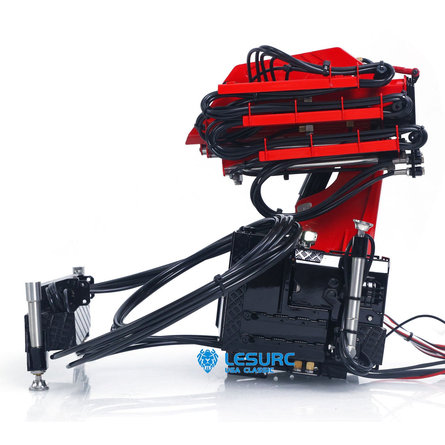 LESU 1/14 RC Hydraulic Crane with Base LED Lights Brushless ESC for RC Truck Model Construction Vehicle Hobby Enthusiasts
