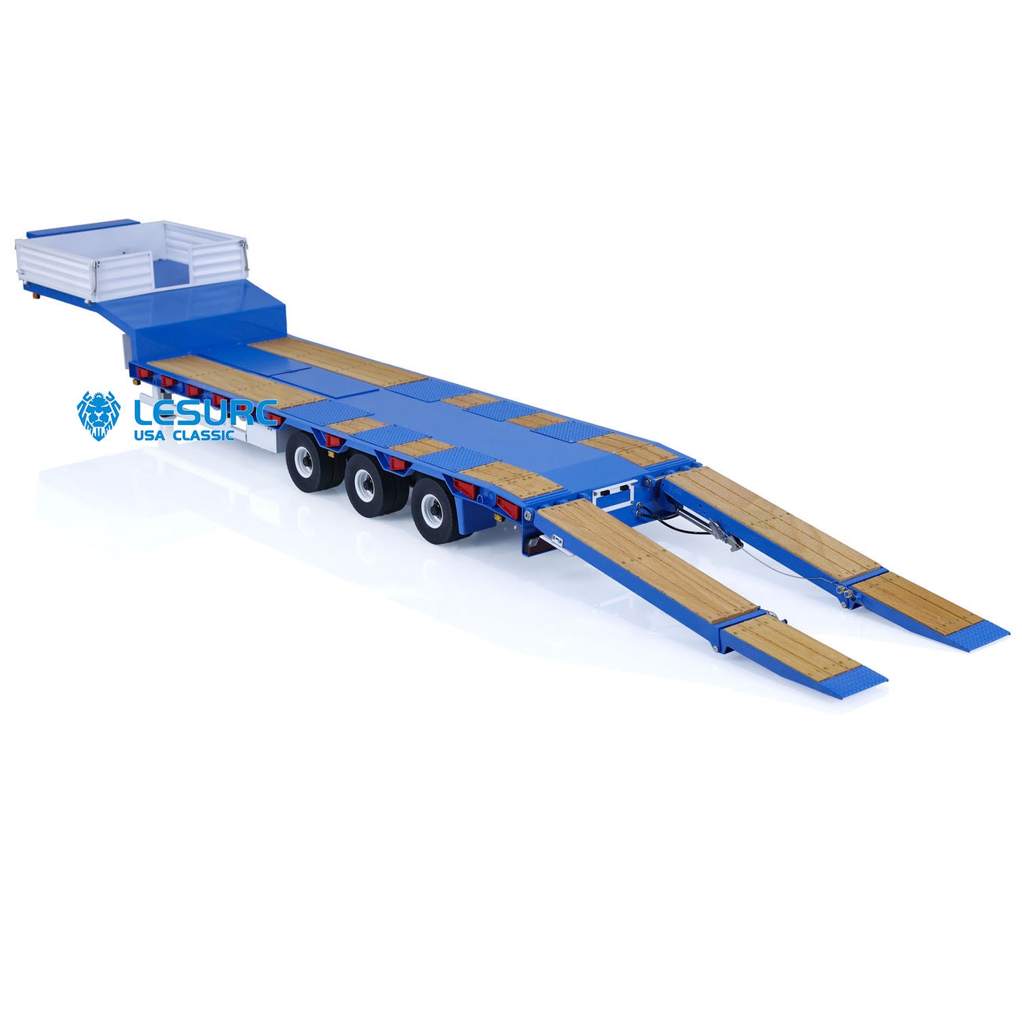 LESU A0041 1/14 Metal Trailer Hydraulic Lifting Tailboard with Landing Legs 3 Axles Chassis for RC Tractor Truck DIY Construction Model