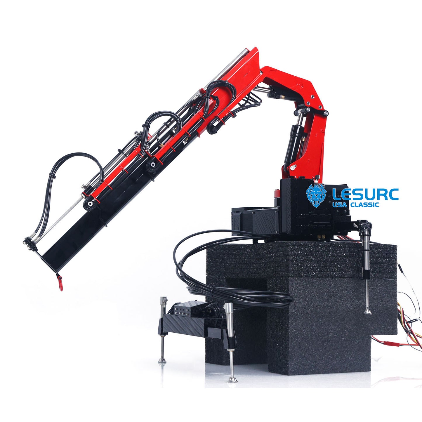 LESU 1/14 RC Hydraulic Crane with Base LED Lights Brushless ESC for RC Truck Model Construction Vehicle Hobby Enthusiasts