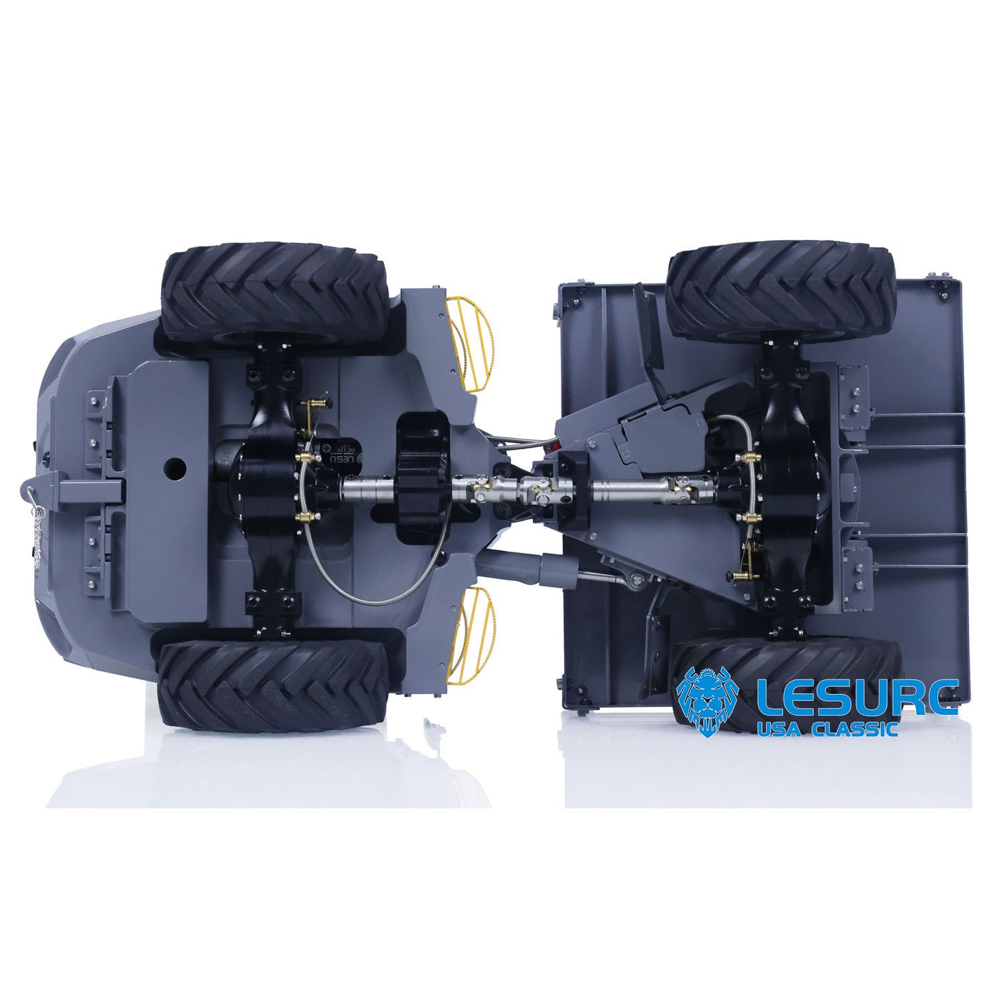 LESU 6MDX-B 1/14 Metal Hydraulic 4x4 RC Dump Truck with Differential Lock Axles Sound Light System for Engineering Vehicle Enthusiast