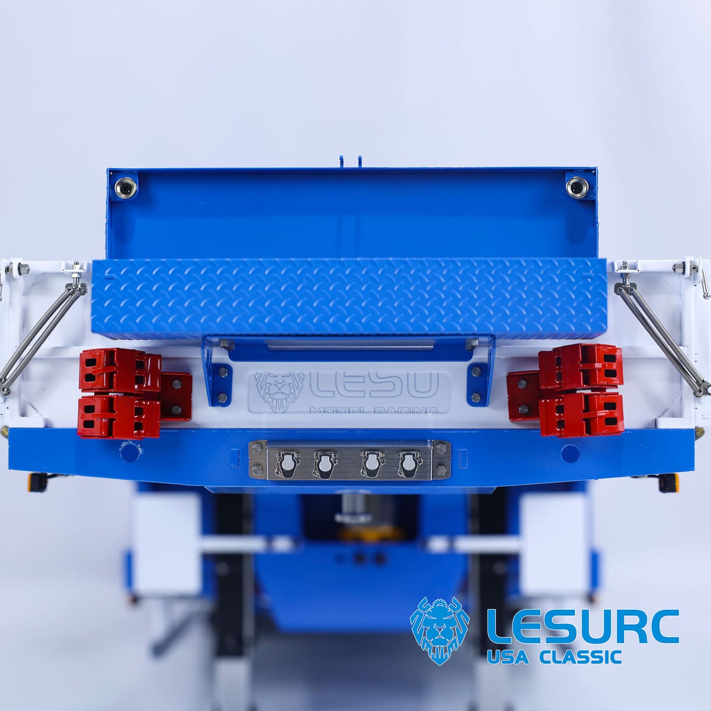 LESU A0041 1/14 Metal Trailer Hydraulic Lifting Tailboard with Landing Legs 3 Axles Chassis for RC Tractor Truck DIY Construction Model