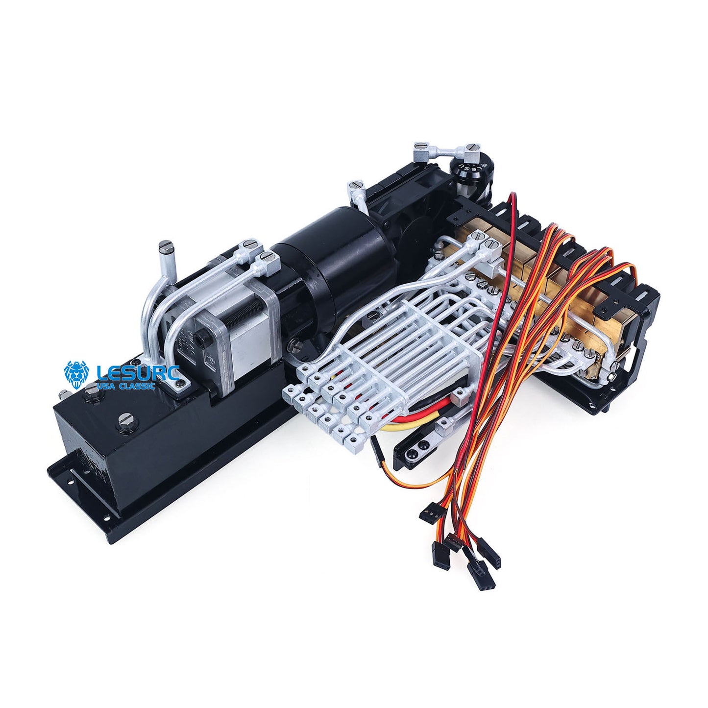 LESU Aoue-LR945 1/14 Metal 3Arms RC Hydraulic Excavator B0017 with 7 Ways Valves Light System for Digger Scale Model Builders