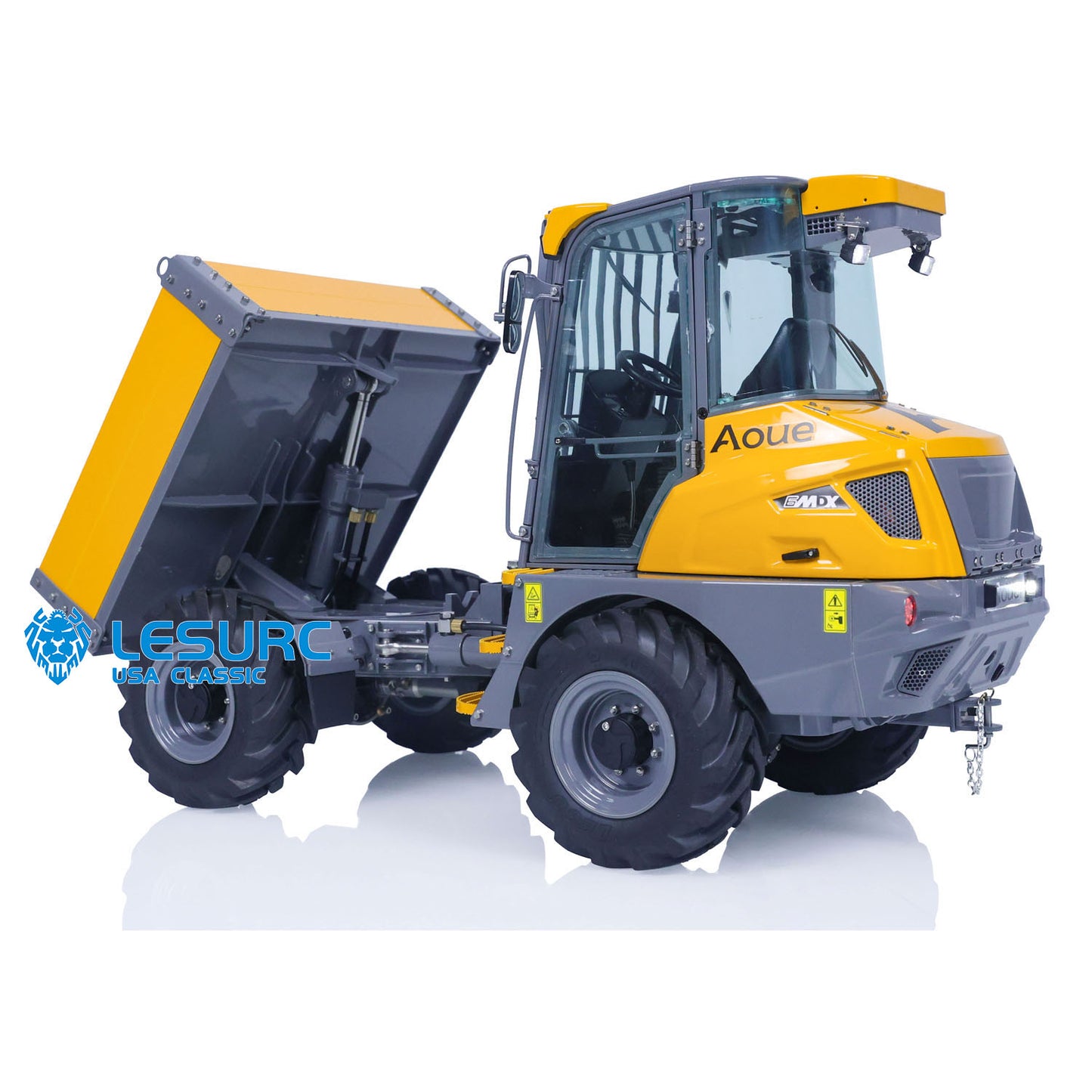 LESU 6MDX-B 1/14 Metal Hydraulic 4x4 RC Dump Truck with Differential Lock Axles Sound Light System for Engineering Vehicle Enthusiast