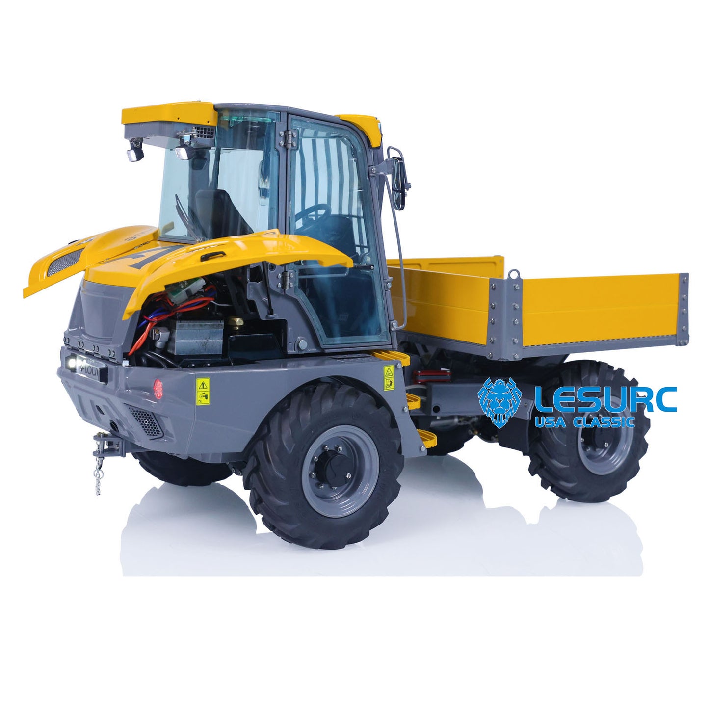 LESU 6MDX-B 1/14 Metal Hydraulic 4x4 RC Dump Truck with Differential Lock Axles Sound Light System for Engineering Vehicle Enthusiast