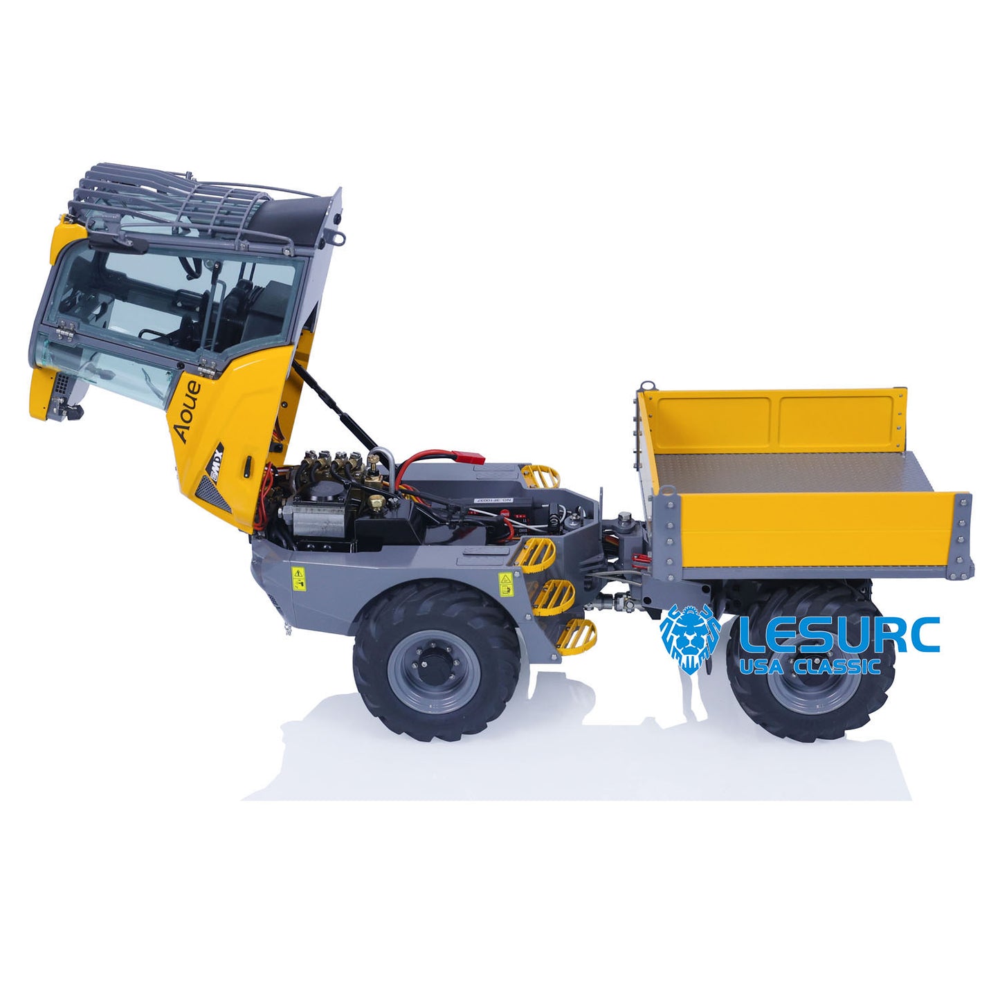 LESU 6MDX-B 1/14 Metal Hydraulic 4x4 RC Dump Truck with Differential Lock Axles Sound Light System for Engineering Vehicle Enthusiast