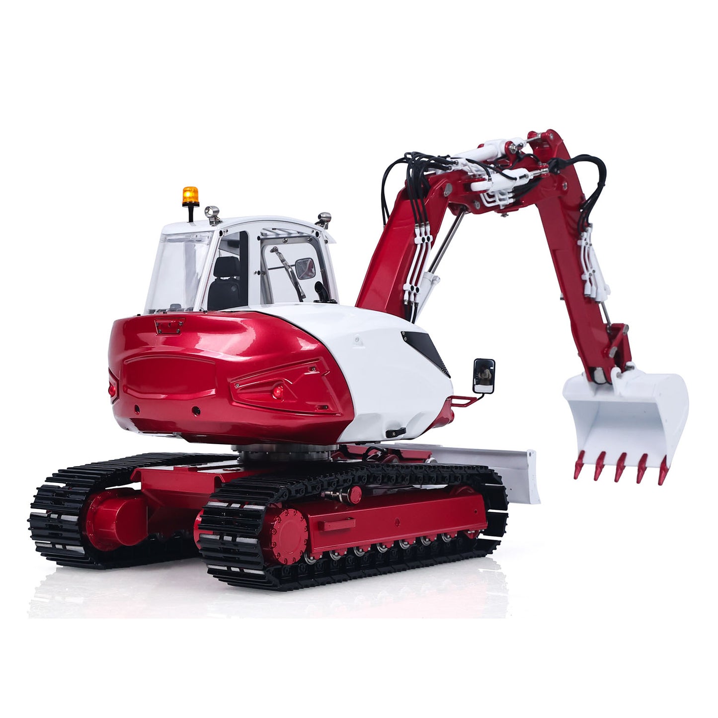 Metal LESU 1/14 Hydraulic RC Excavator MC15 4 Arms Construction Vehicle 9 Ways Valve Dual Pumps Light Sound ST8 Radio System