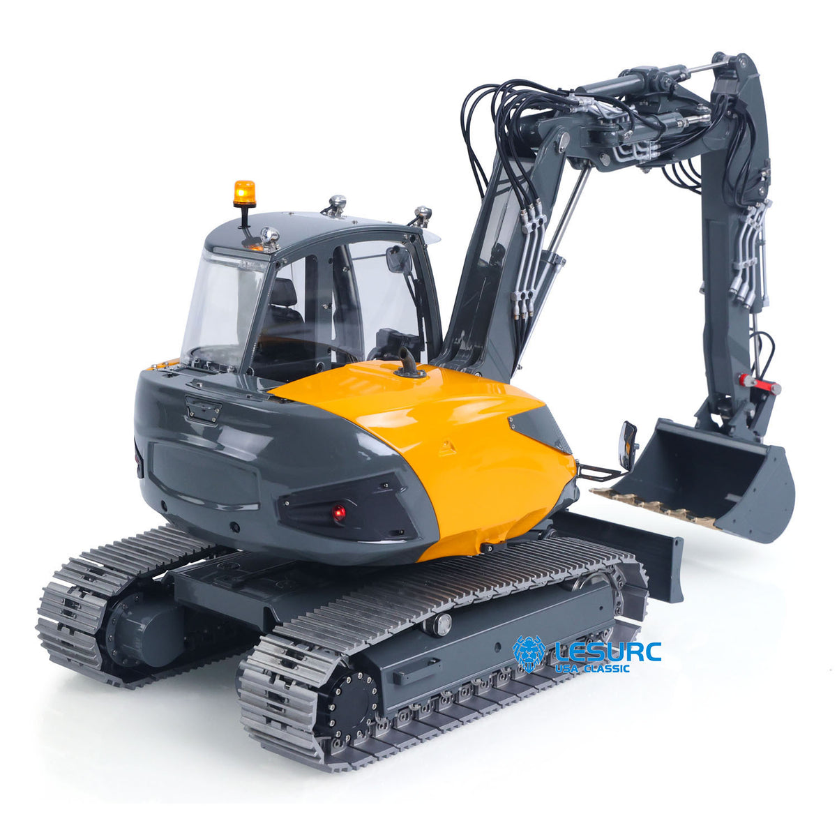 LESU MC15 4 Arms Metal 1/14 Hydraulic Remote Control Excavator KIT Model RC Digger Dual Pumps 9 Ways Valve Light Sound Motor
