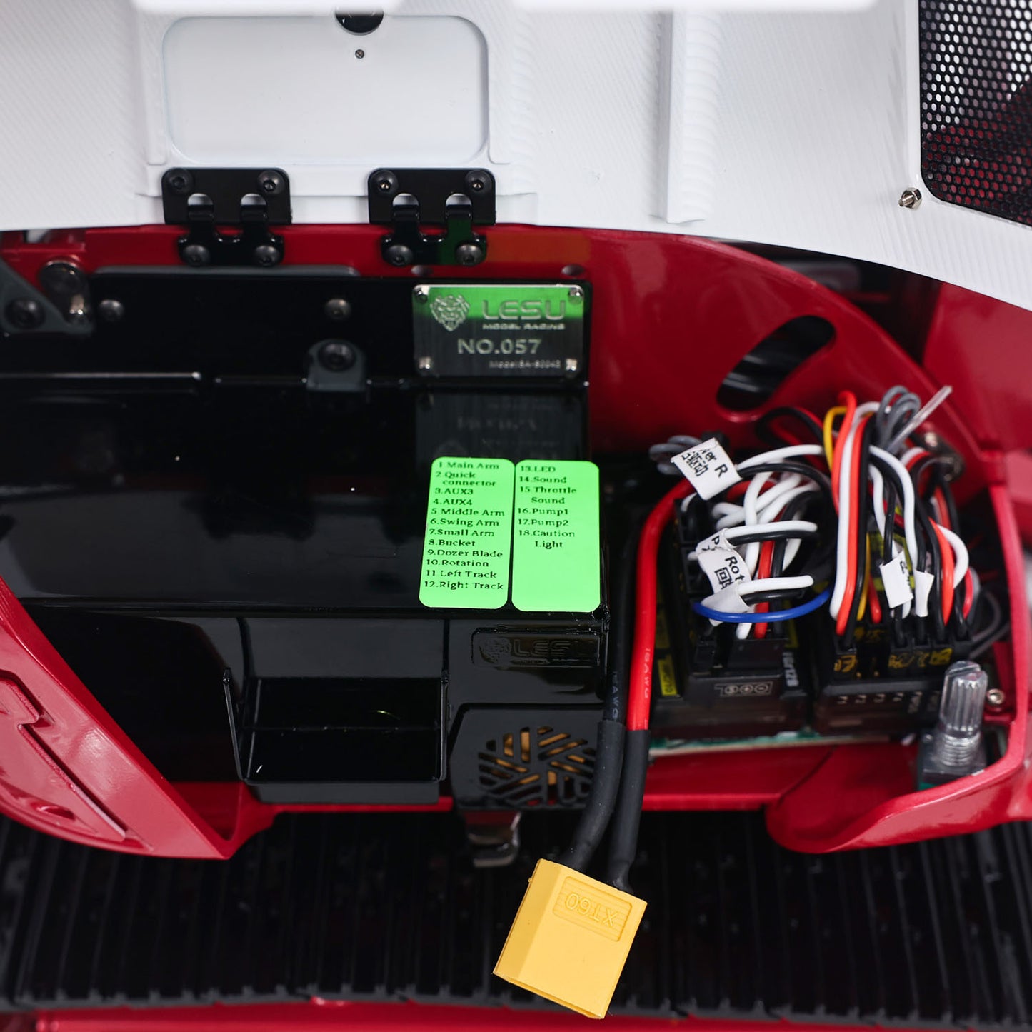 Metal LESU 1/14 Hydraulic RC Excavator MC15 4 Arms Construction Vehicle 9 Ways Valve Dual Pumps Light Sound ST8 Radio System
