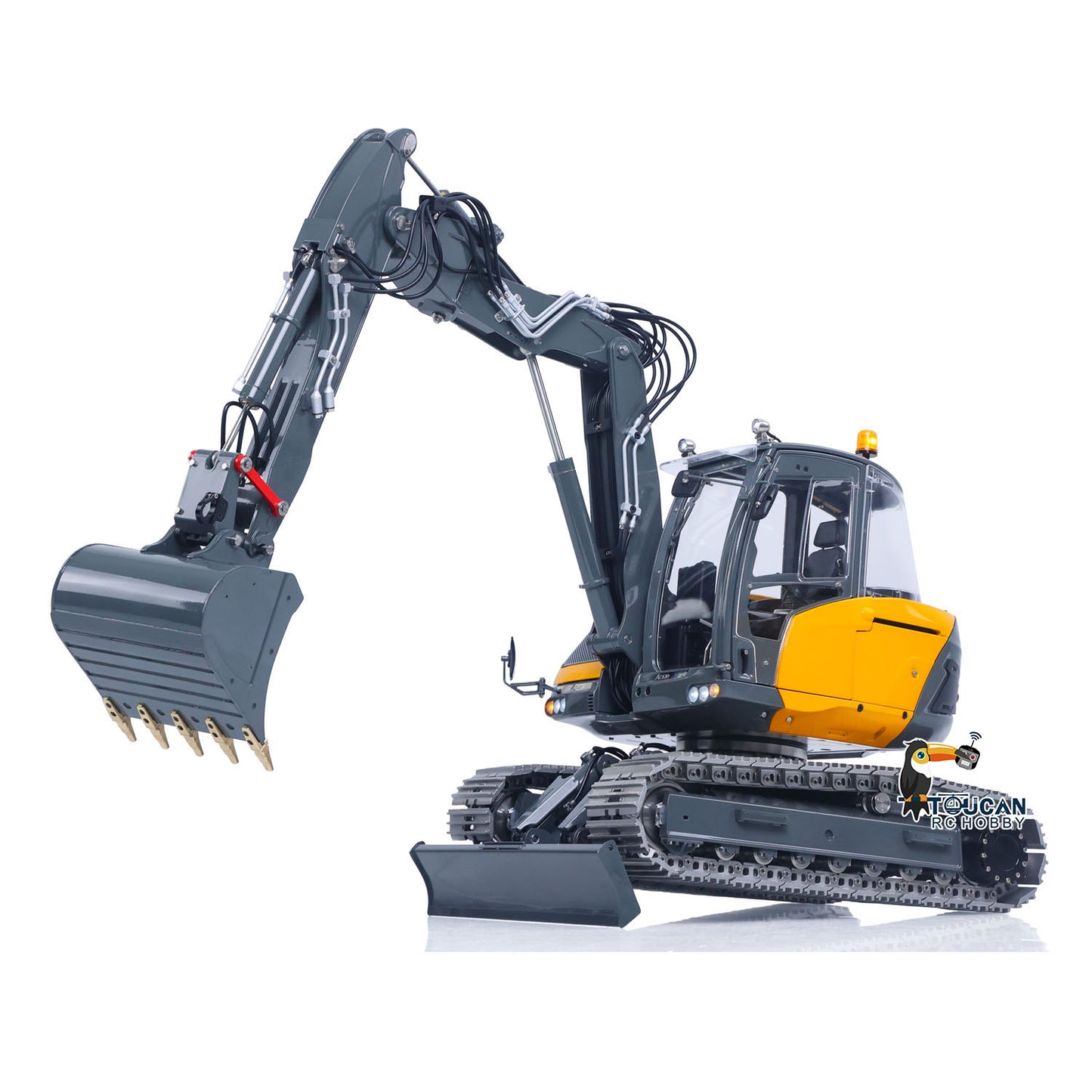LESU 1/14 Metal RC Hydraulic Excavator MC15 RTR 4Arms Remote Control Digger 15MC 9 Valves Dual Pumps Light Sound PL18EV Lite