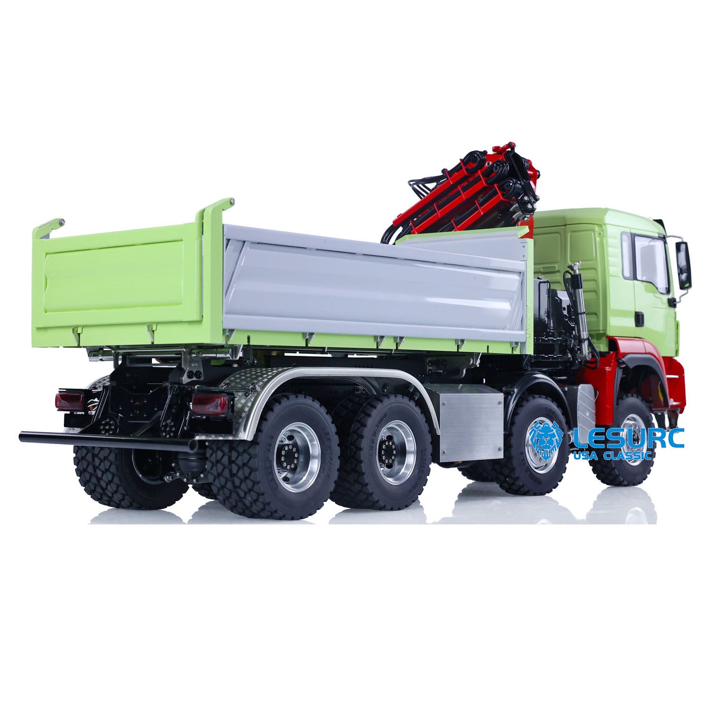 LESU 1/14 RC Hydraulic Dump Truck 8X8 Painted Remote Control Crane Tipper Car Construction Vehicle Model W/ Motor Servo ESC