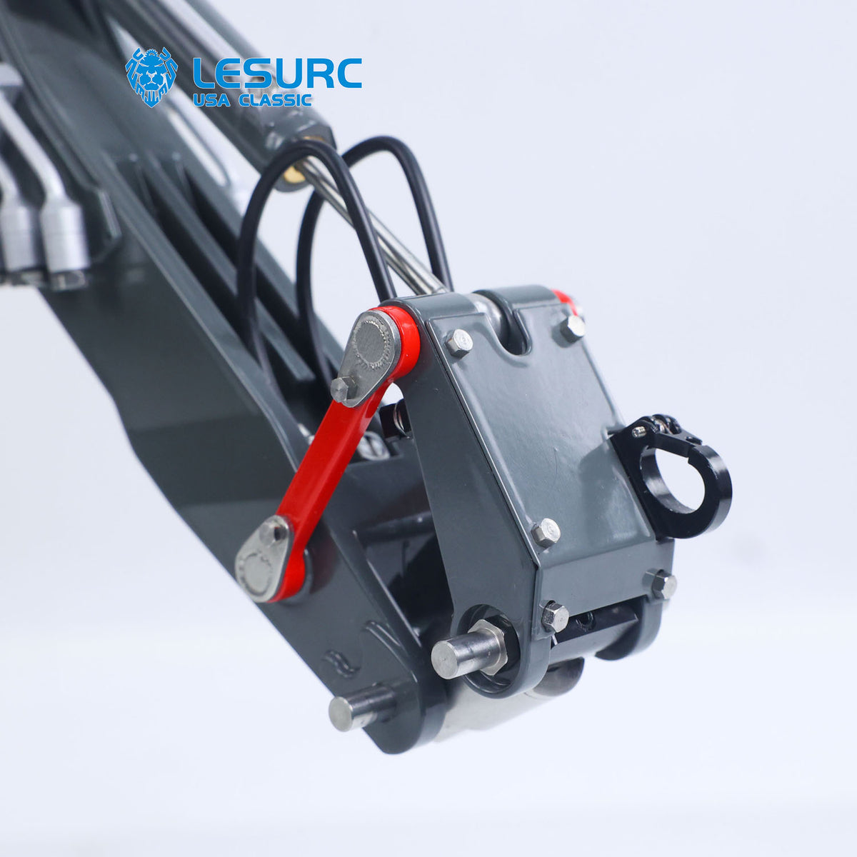 LESU MC15 4 Arms Metal 1/14 Hydraulic Remote Control Excavator KIT Model RC Digger Dual Pumps 9 Ways Valve Light Sound Motor
