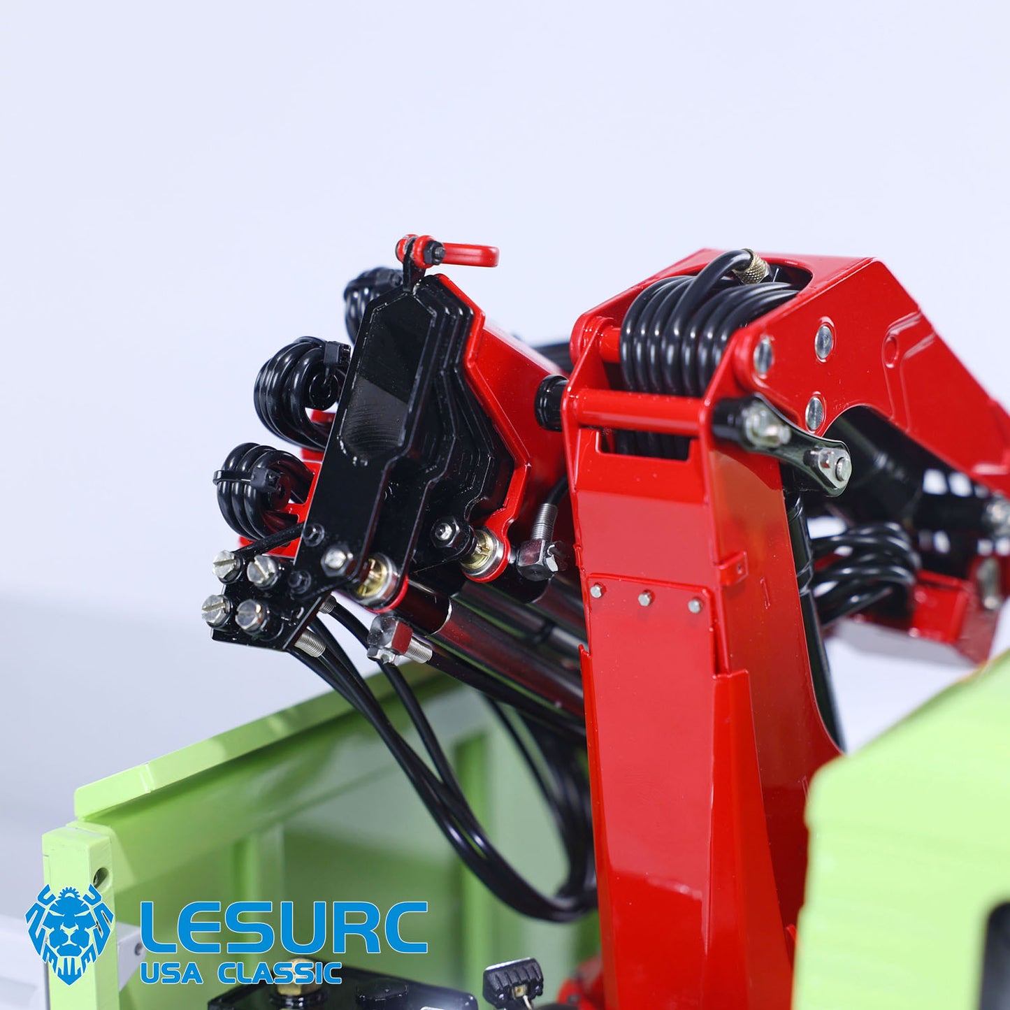LESU Z0063 1/14 Metal 8X8 Hydraulic RC Dump Truck 3 Way Tipper with Crane 2 Speed Transmission 7CH Valve Light Sound for Construction Model Hobbyists