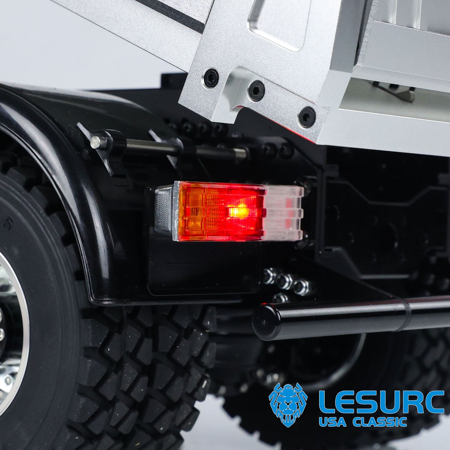 LESU 1/14 RC Hydraulic Dump Truck 8X8 Metal Chassis Customized Car Sound Lights Smoke I6S Controller