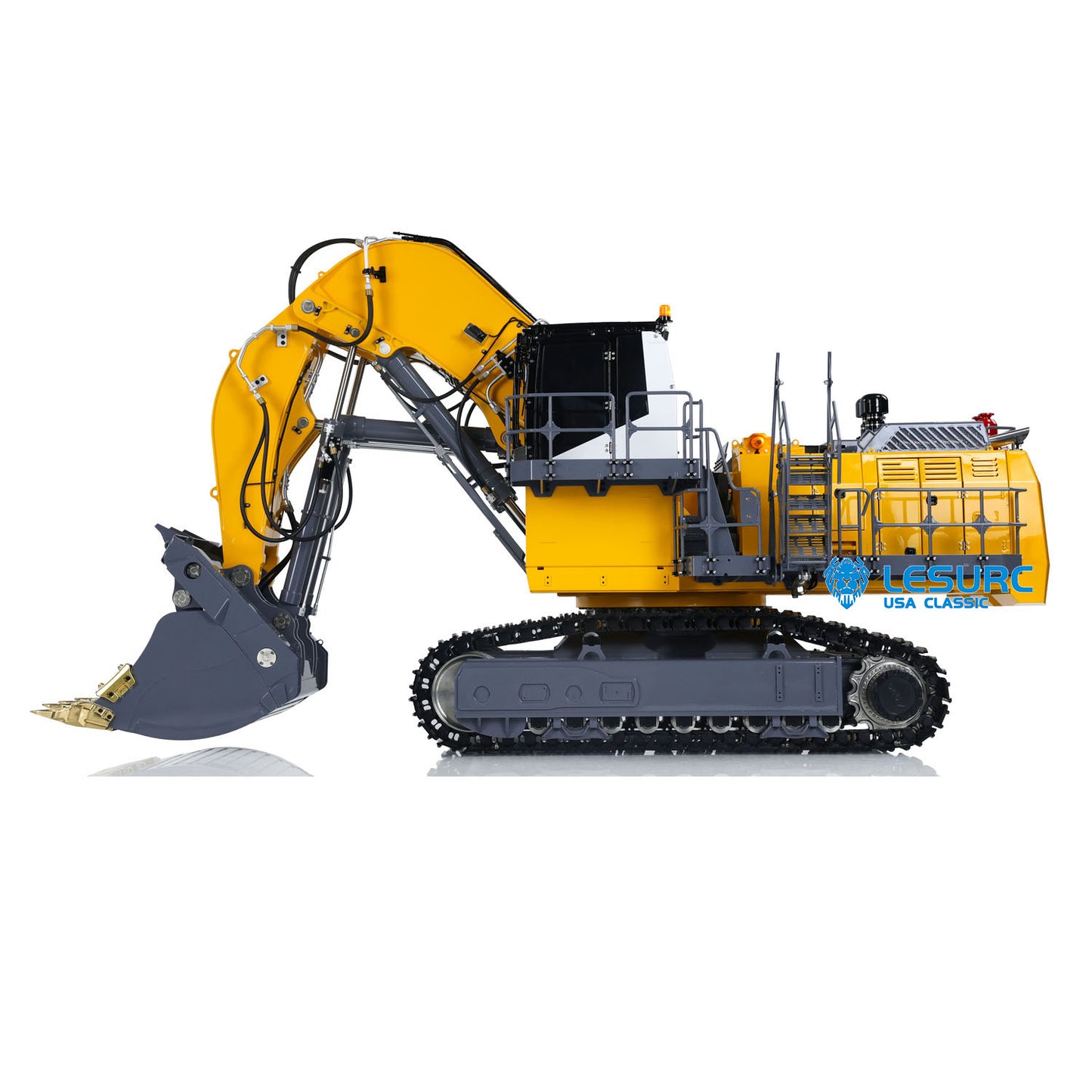 LESU Aoue 9150 1/14 Metal RC Digger B0010 Hydraulic Excavator with Dual Pump Lifting Ladder 5CH Valve Light System for Scale Machinery Enthusiast