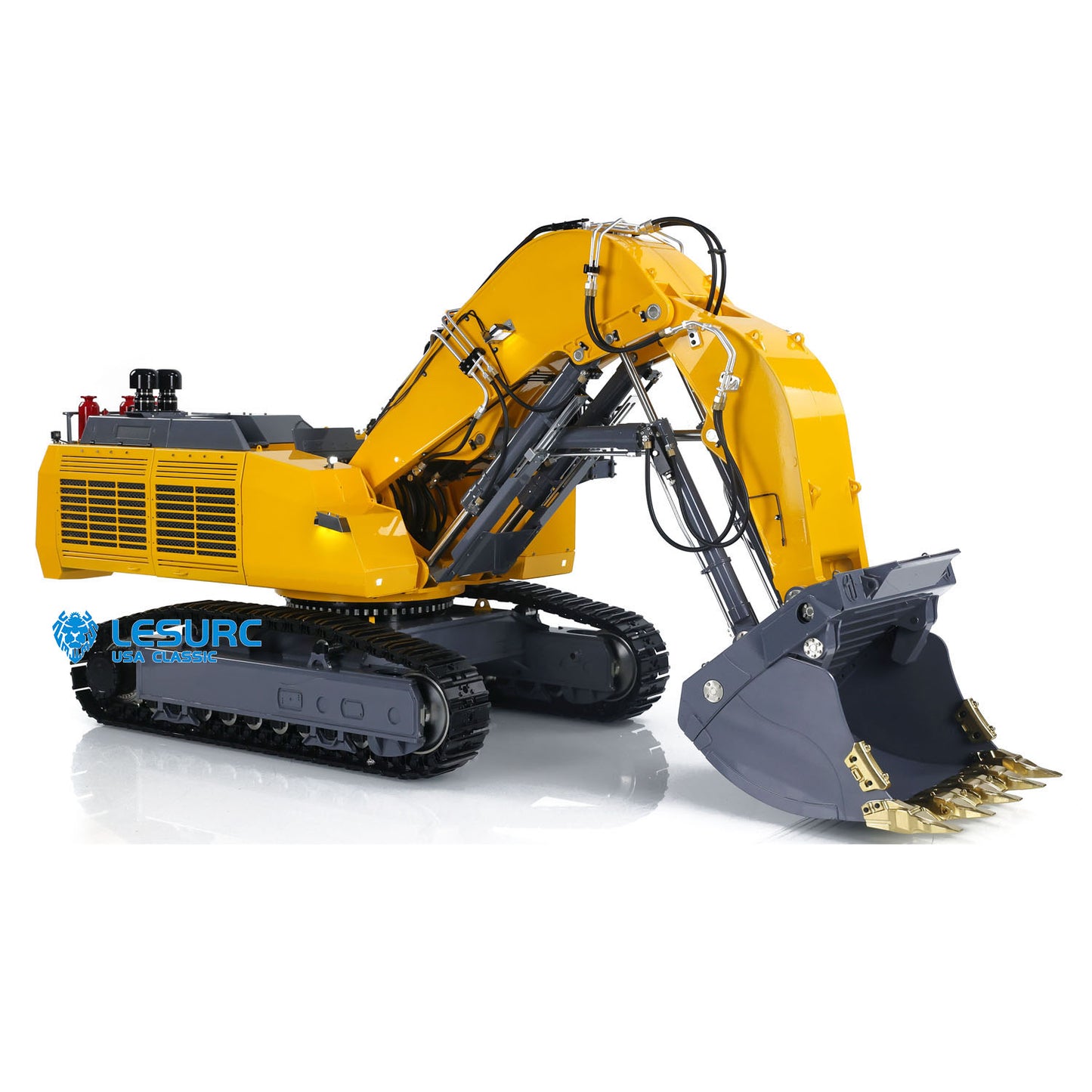 LESU Giant 1/14 Hydraulic RC Excavator AOUE 9150 Metal Construction Vehicles Heavy Duty Diggers Model Double Oil Pump PL18EV Lite Radio