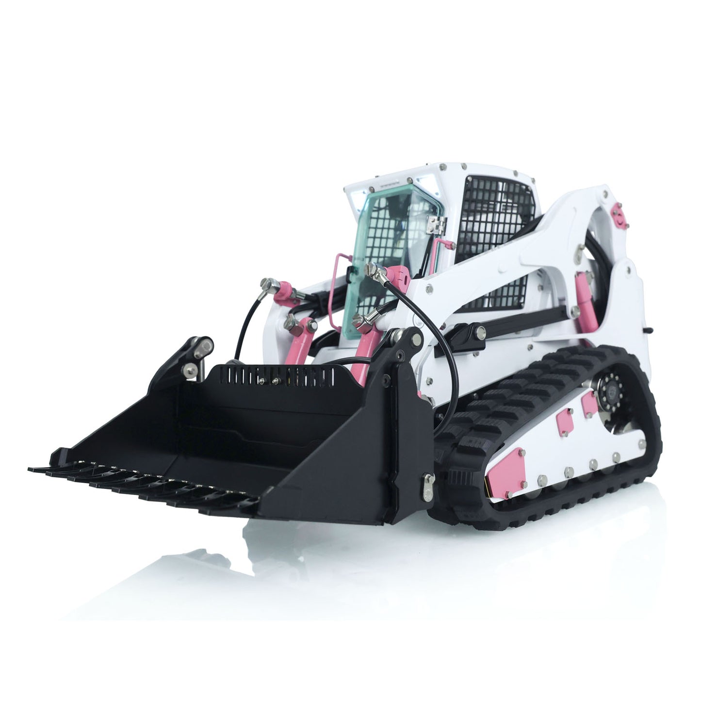 In Stock LESU 1/14 Aoue-LT5 Remote Control Tracked Skid-Steer Loader RC Hydraulic Loader RTR Rotating LED Light Battery Radio