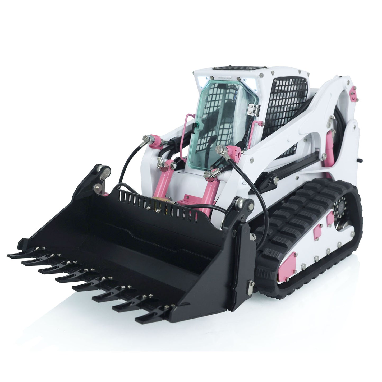 In Stock LESU 1/14 Aoue-LT5 Remote Control Tracked Skid-Steer Loader RC Hydraulic Loader RTR Rotating LED Light Battery Radio