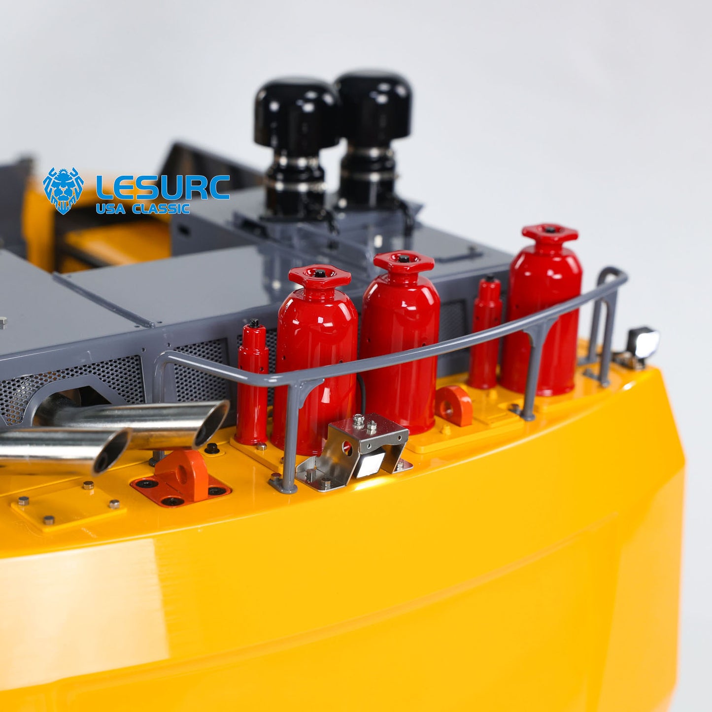 LESU Aoue 9150 1/14 Metal RC Digger B0010 Hydraulic Excavator with Dual Pump Lifting Ladder 5CH Valve Light System for Scale Machinery Enthusiast