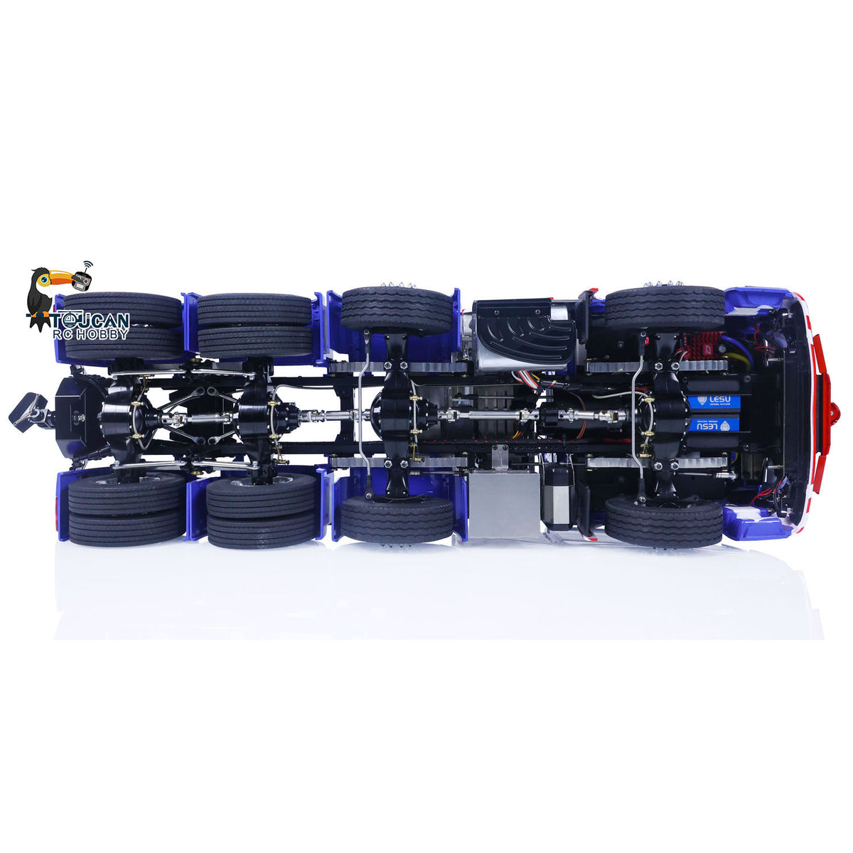 TOUCAN 1/14 LESU RC Tractor Truck 8X8 with Metal Heavy Chassis 3-speed Transmission Equipment Rack Front Hook Remote Control Vehicle Customized Model