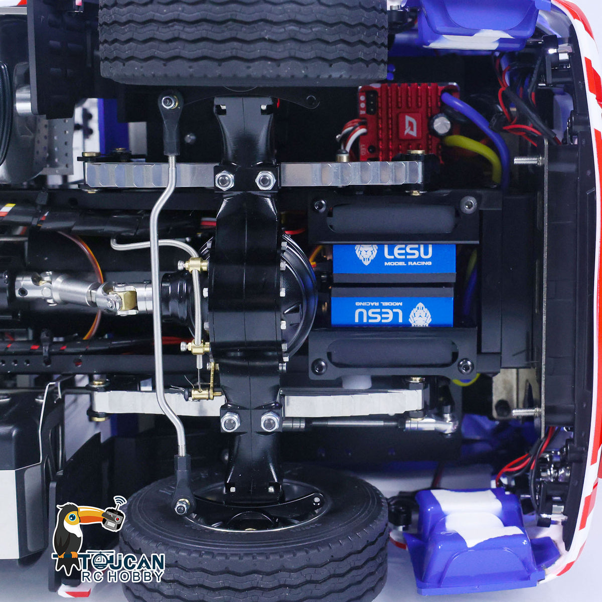 TOUCAN 1/14 LESU RC Tractor Truck 8X8 with Metal Heavy Chassis 3-speed Transmission Equipment Rack Front Hook Remote Control Vehicle Customized Model