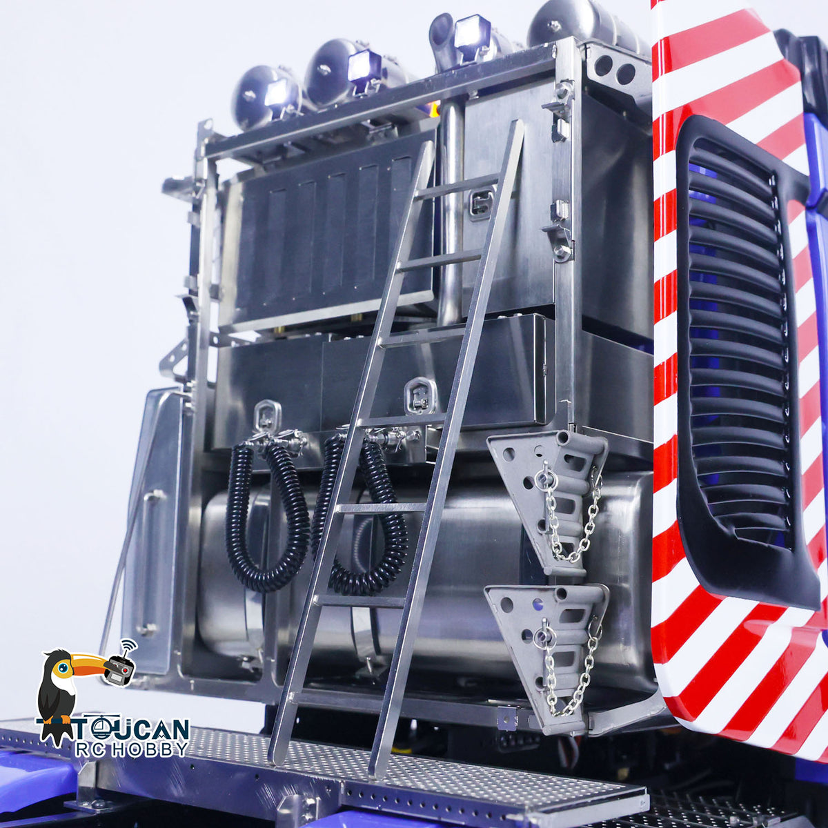 TOUCAN 1/14 LESU RC Tractor Truck 8X8 with Metal Heavy Chassis 3-speed Transmission Equipment Rack Front Hook Remote Control Vehicle Customized Model