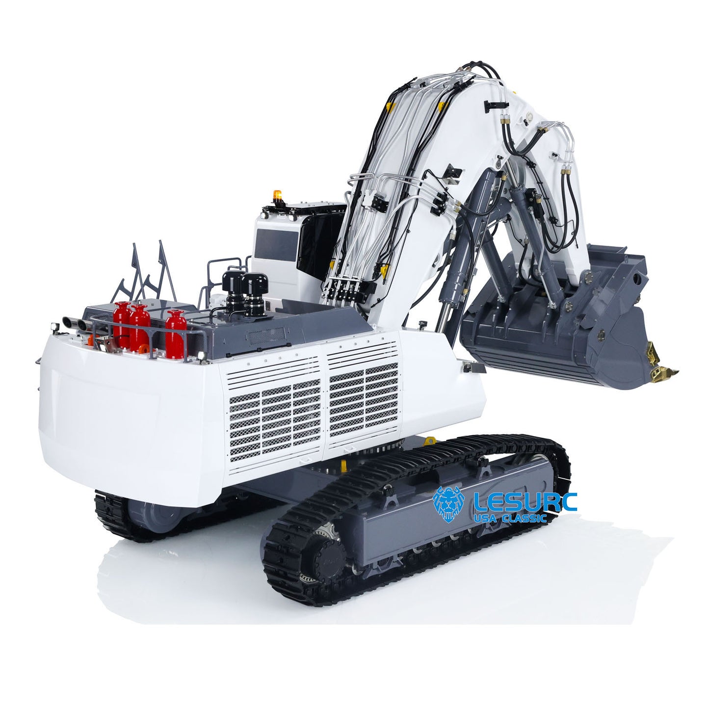LESU Aoue 9150 1/14 Metal RC Digger B0010 Hydraulic Excavator with Dual Pump Lifting Ladder 5CH Valve Light System for Scale Machinery Enthusiast