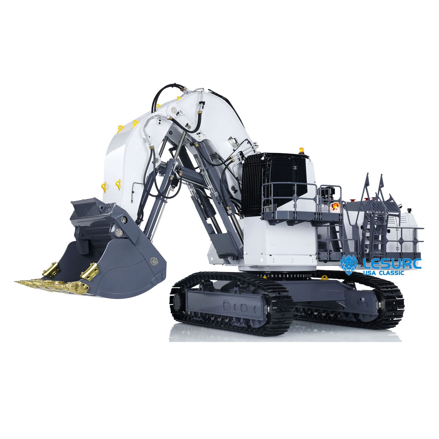 LESU Aoue 9150 1/14 Metal RC Digger B0010 Hydraulic Excavator with Dual Pump Lifting Ladder 5CH Valve Light System for Scale Machinery Enthusiast