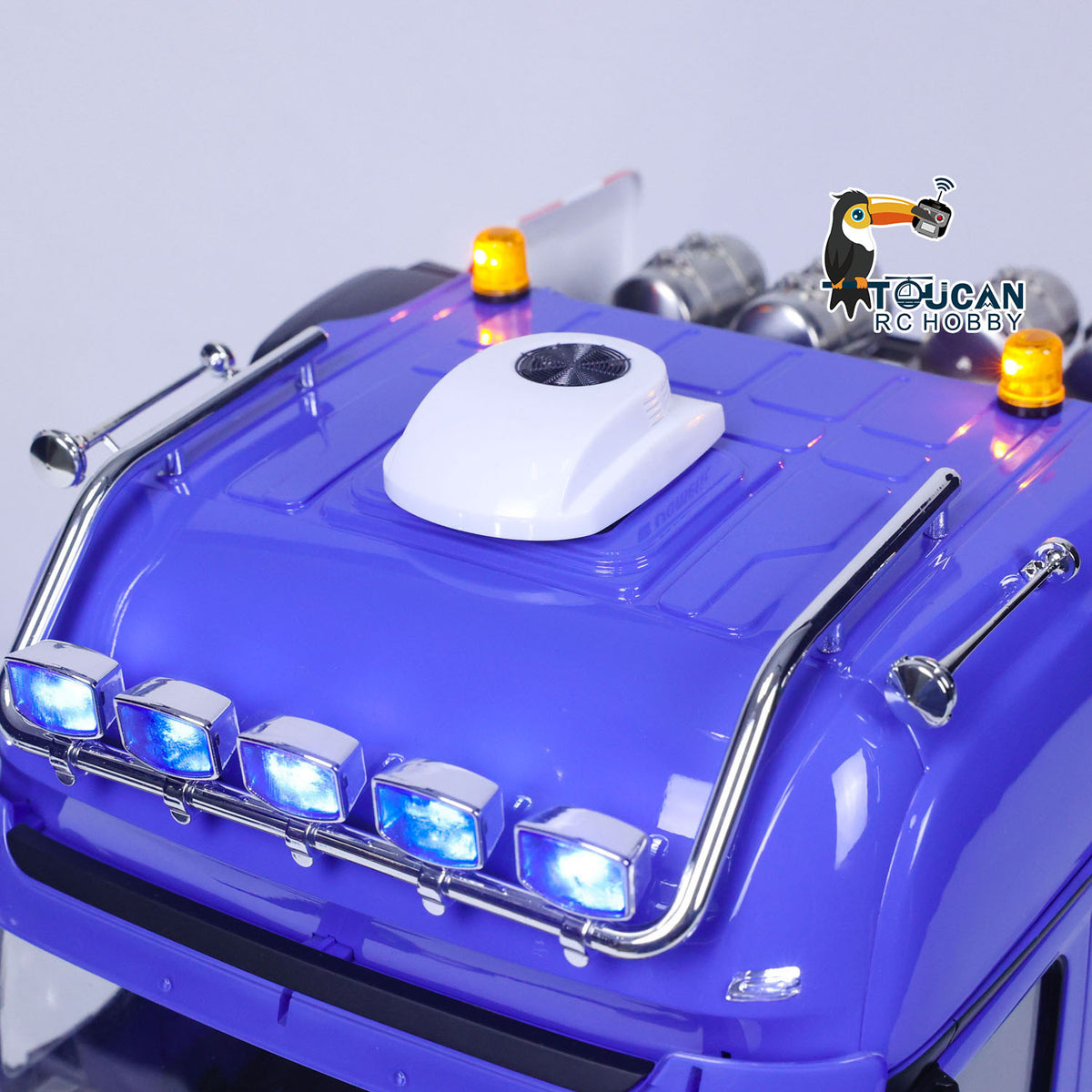 TOUCAN 1/14 LESU RC Tractor Truck 8X8 with Metal Heavy Chassis 3-speed Transmission Equipment Rack Front Hook Remote Control Vehicle Customized Model