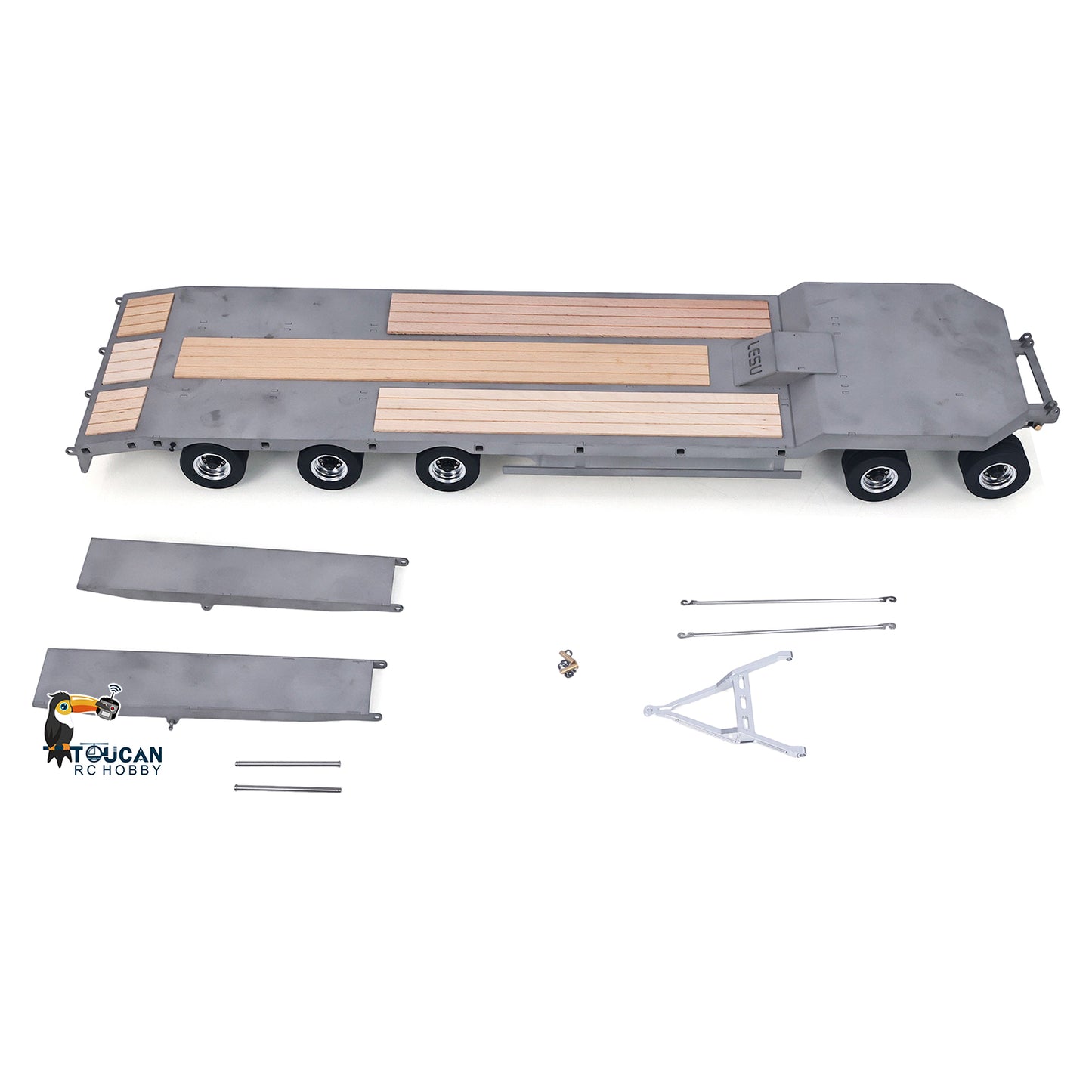 LESU 1/14 Scale RC Metal Trailer Plate for Radio Controlled Construction Truck Vehicle Update Accessory 887.6*190*78MM