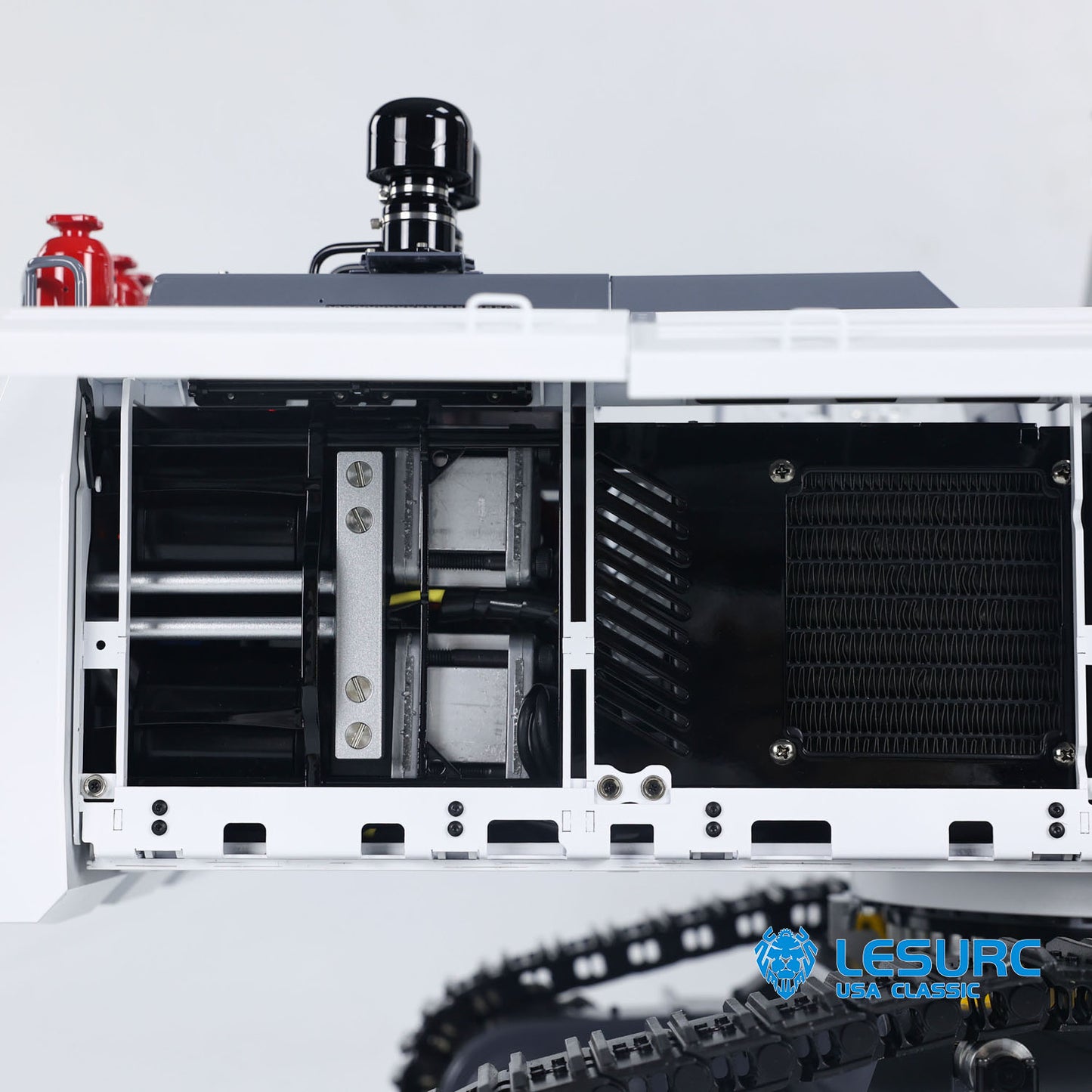LESU Aoue 9150 1/14 Metal RC Digger B0010 Hydraulic Excavator with Dual Pump Lifting Ladder 5CH Valve Light System for Scale Machinery Enthusiast