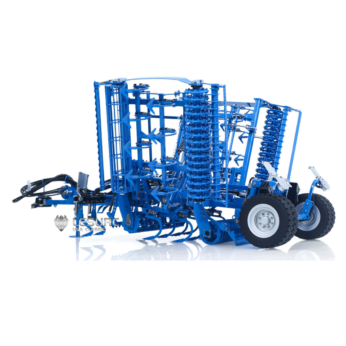 LESU AOUE 1050 Metal 4x4 1/14 RC Tractor Truck Hydraulic Agricultural Vehicles K500 Seedbed Pre-sowing Soil Preparation Machine Frsky XE Lite