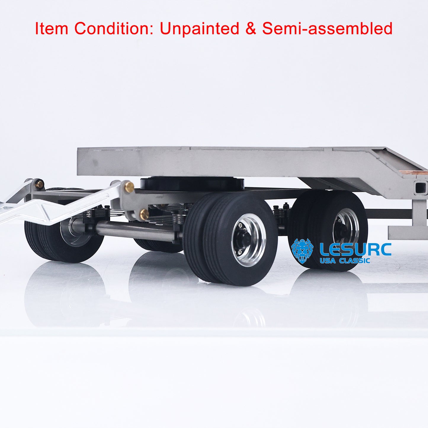 LESU 1/14 Metal RC Flatbed Trailer Transport Vehicle for RC Tractor Truck Model Remote Control Construction Enthusiasts