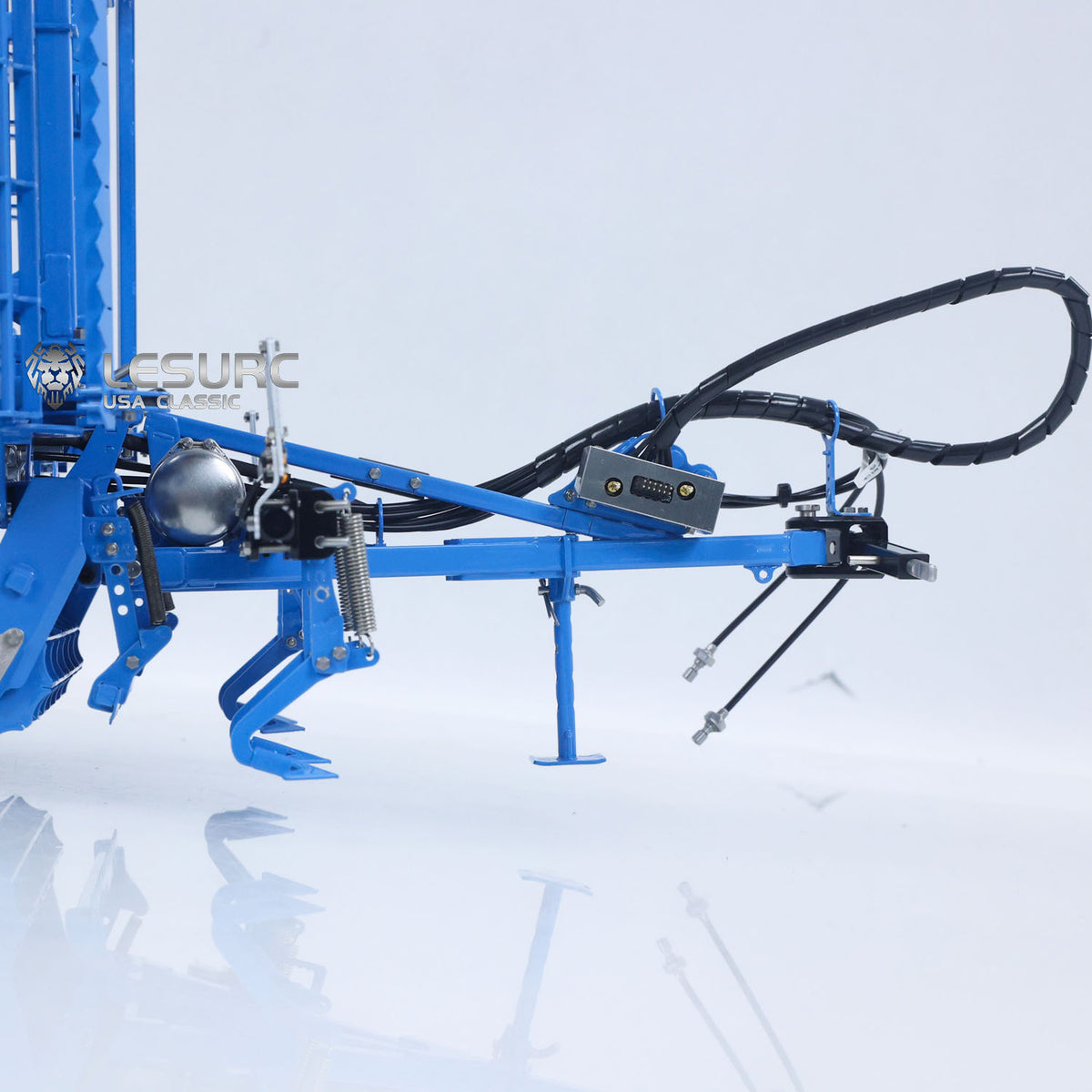 11.11 Flash Sale LESU Metal K500 Seedbed Pre-sowing Soil Preparation Machine Planter Plough Hydraulic Mounted Reversible Plow C0072 for 1/14 RC Hydraulic Tractor AOUE 1050 Model