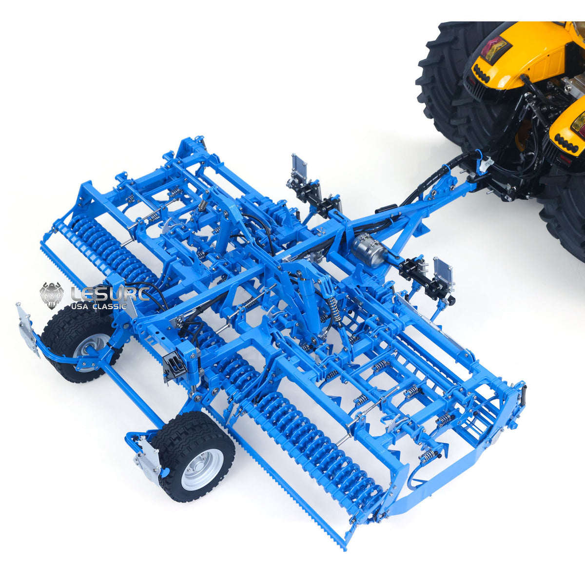 11.11 Flash Sale LESU Metal K500 Seedbed Pre-sowing Soil Preparation Machine Planter Plough Hydraulic Mounted Reversible Plow C0072 for 1/14 RC Hydraulic Tractor AOUE 1050 Model