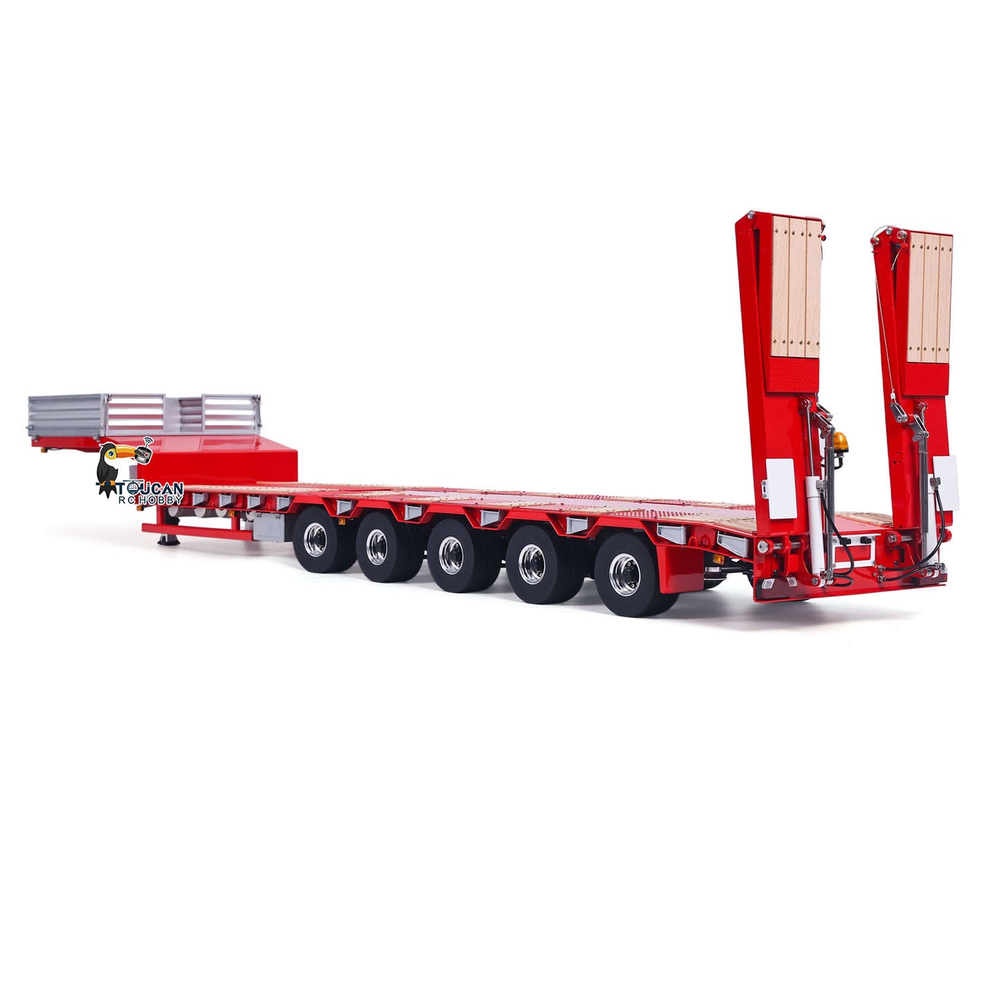 5 Axles Steering LESU 1/14 Metal Semi Trailer Hydraulic Lifting Tailboard Electric Support Legs for DIY RC Tractor Truck Model